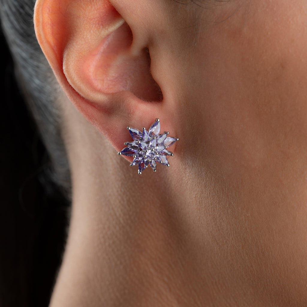 LOTUS LILA ÖGA-HÄNGE | 925 SILVER