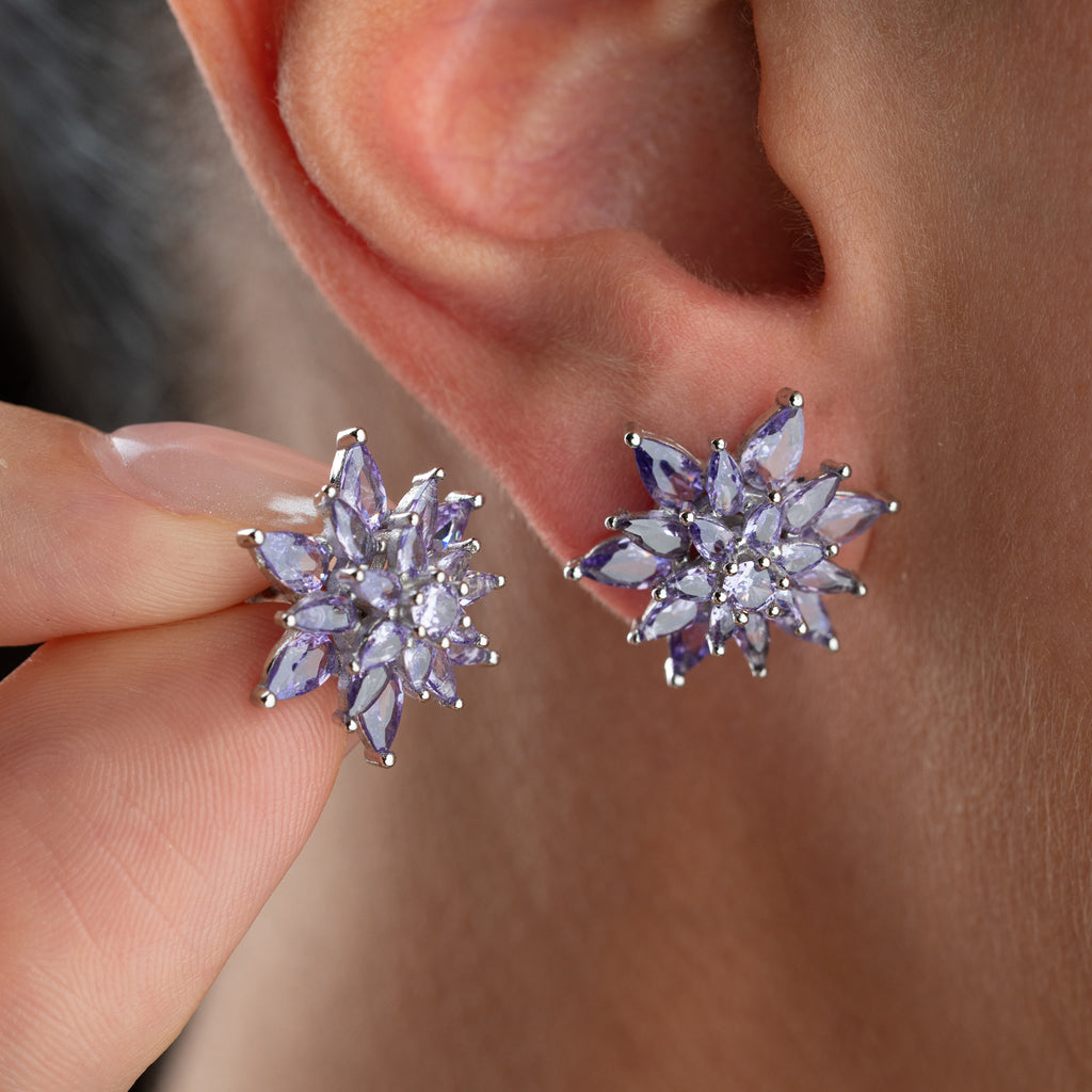 LOTUS LILA ÖGA-HÄNGE | 925 SILVER