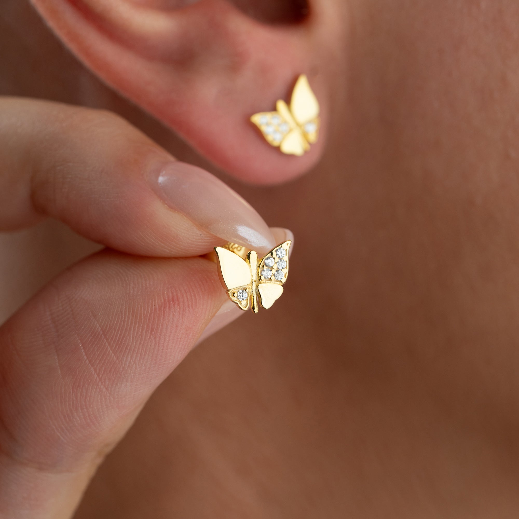 BUTTERFLY STONE OHRRINGE | 925 SILBER - Kardelen