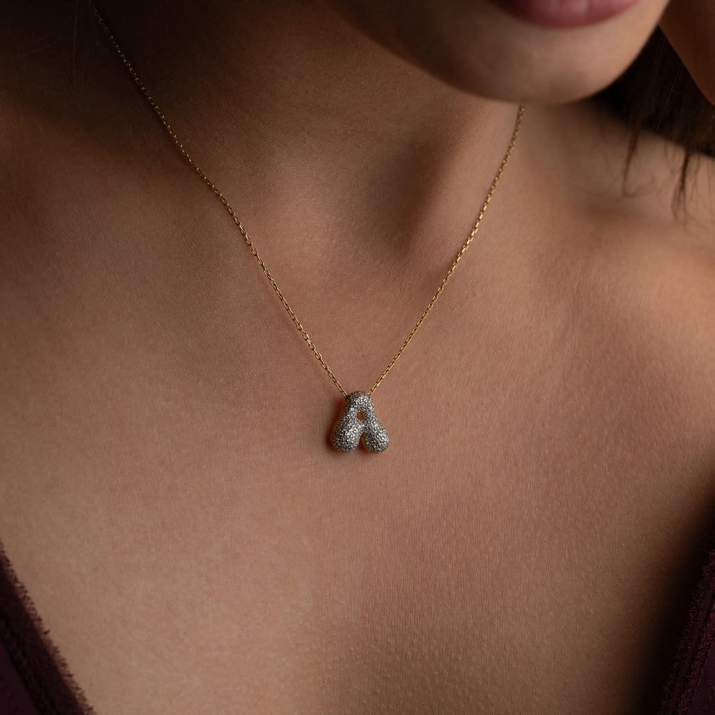 BUBBELKRAFT MED ZIRKONIA BOKSTAVSKRAG | 925 SILVER