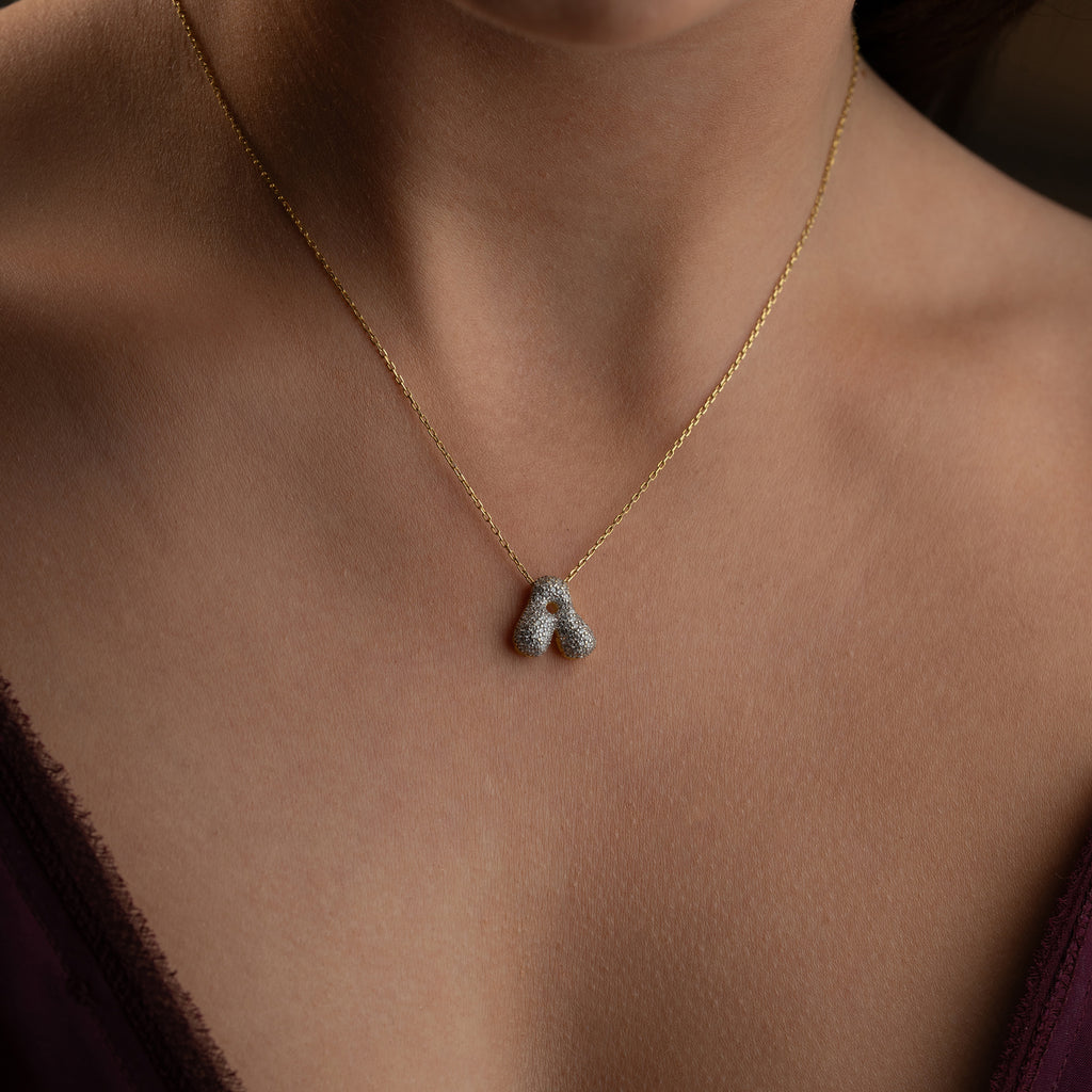 BUBBELKRAFT MED ZIRKONIA BOKSTAVSKRAG | 925 SILVER