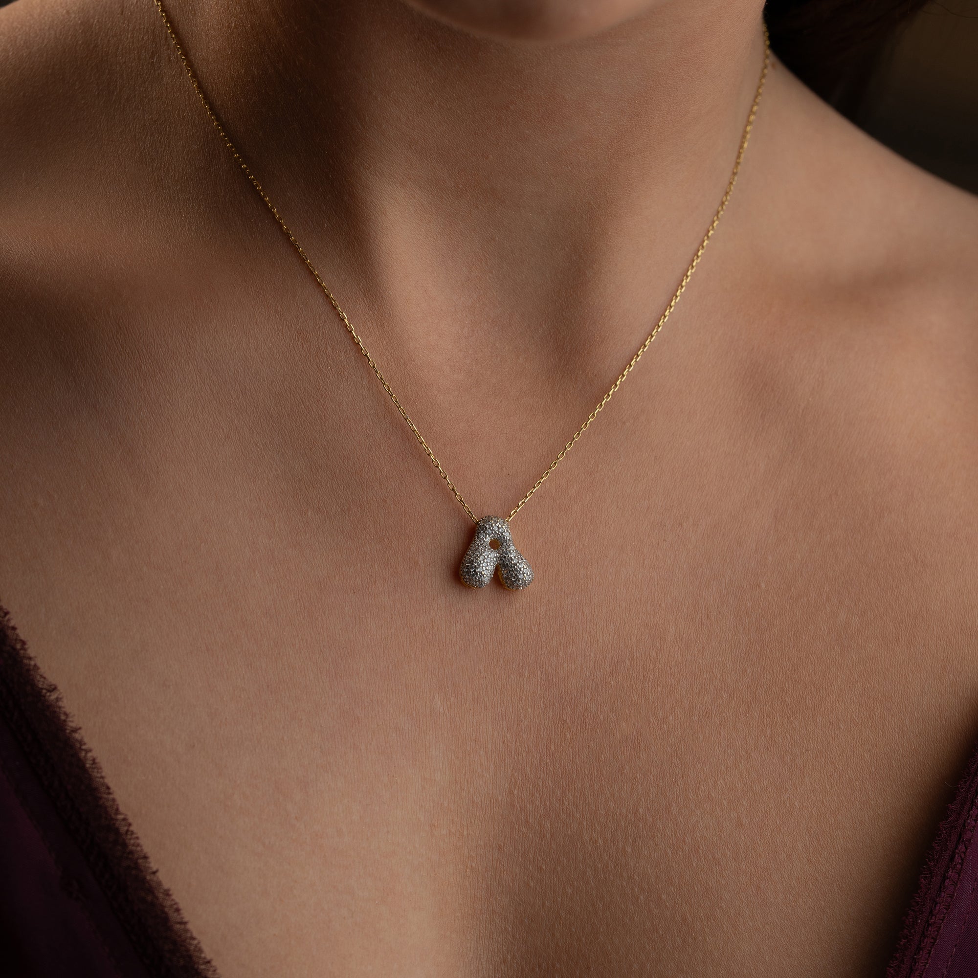 BUBBELKRAFT MED ZIRKONIA BOKSTAVSKRAG | 925 SILVER