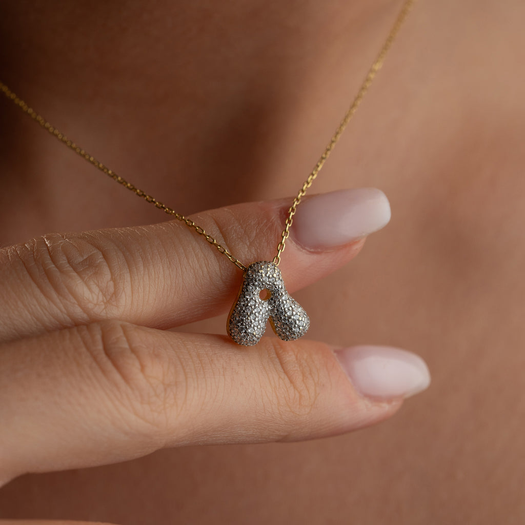 BUBBELKRAFT MED ZIRKONIA BOKSTAVSKRAG | 925 SILVER