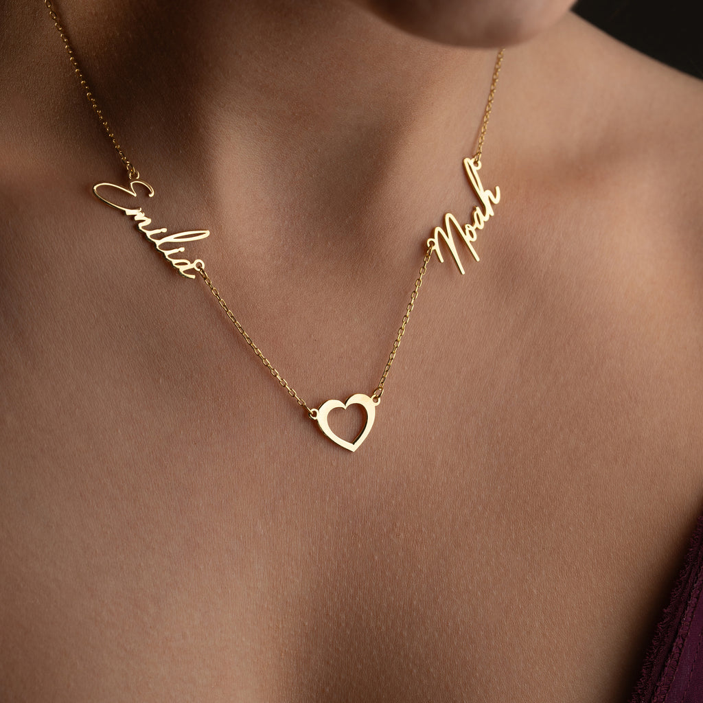 2'HAN NAMN KEDJA MED HJÄRTA | 925 SILVER