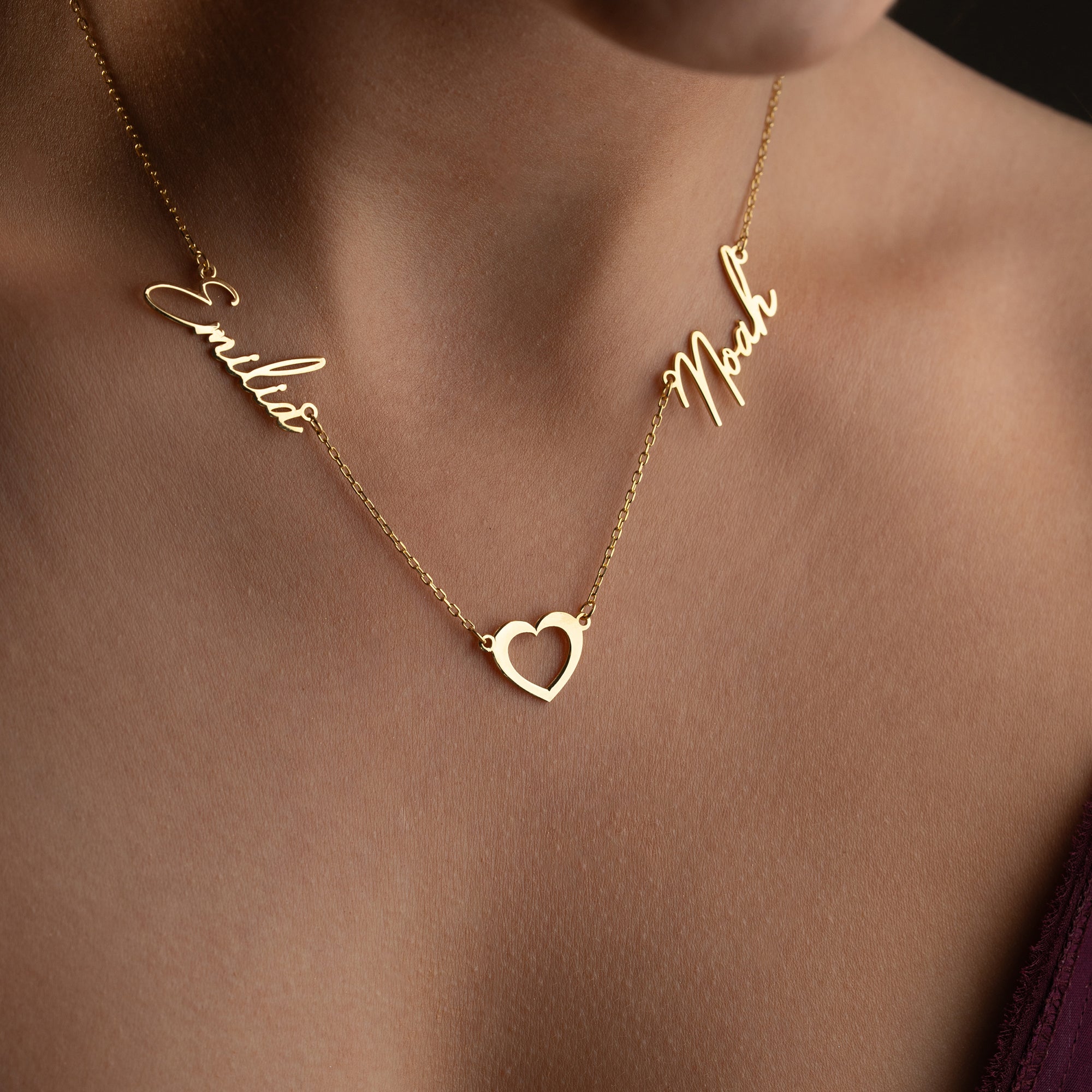 2'HAN NAMN KEDJA MED HJÄRTA | 925 SILVER