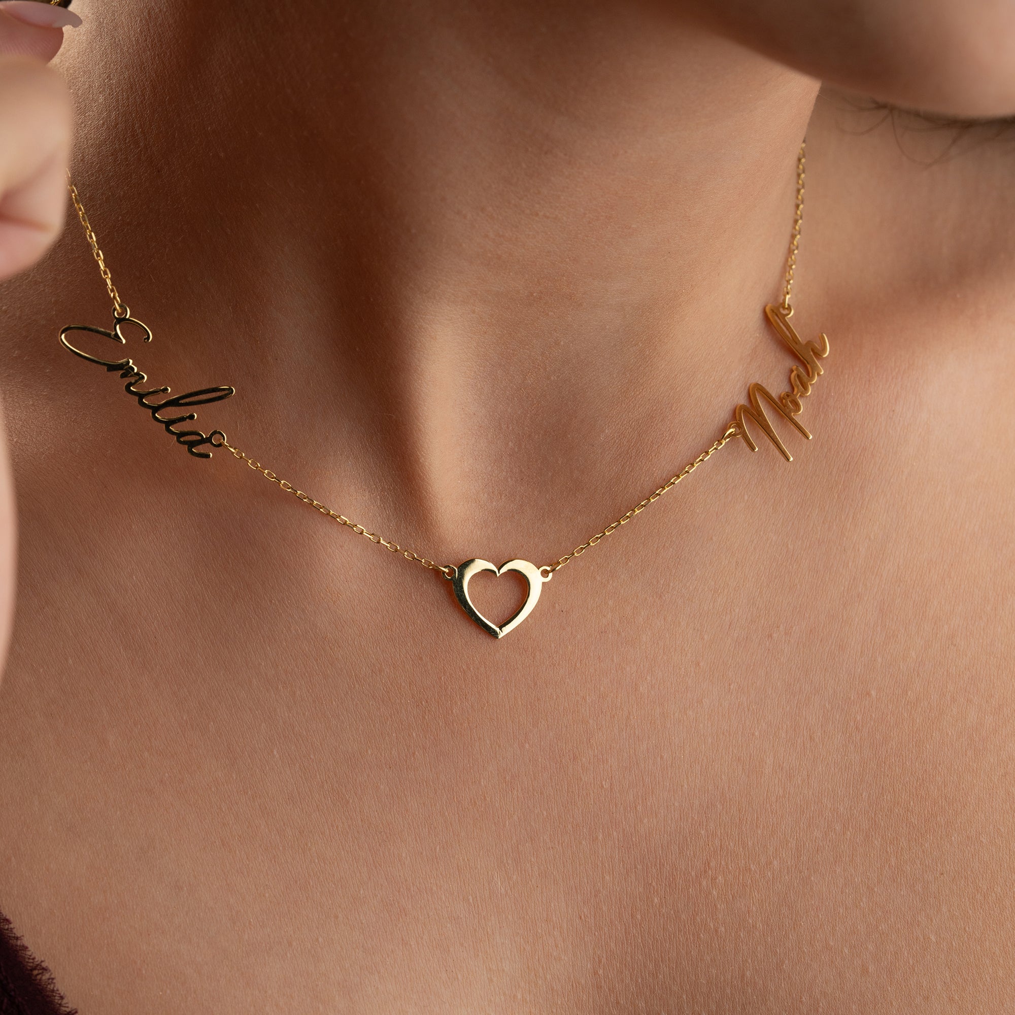 2'HAN NAMN KEDJA MED HJÄRTA | 925 SILVER