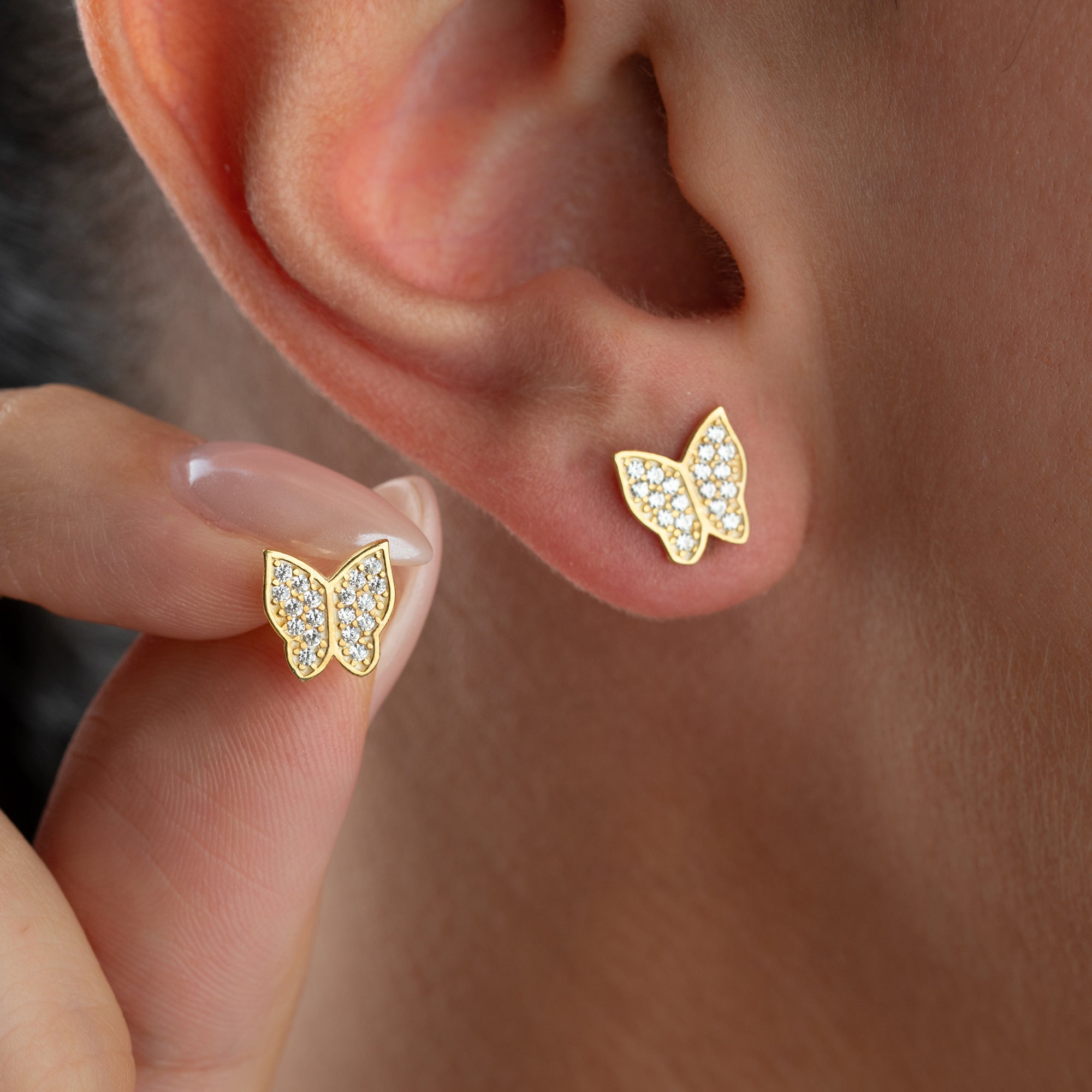 MINI FJÄRILSÖRHANGEN | 925 SILVER