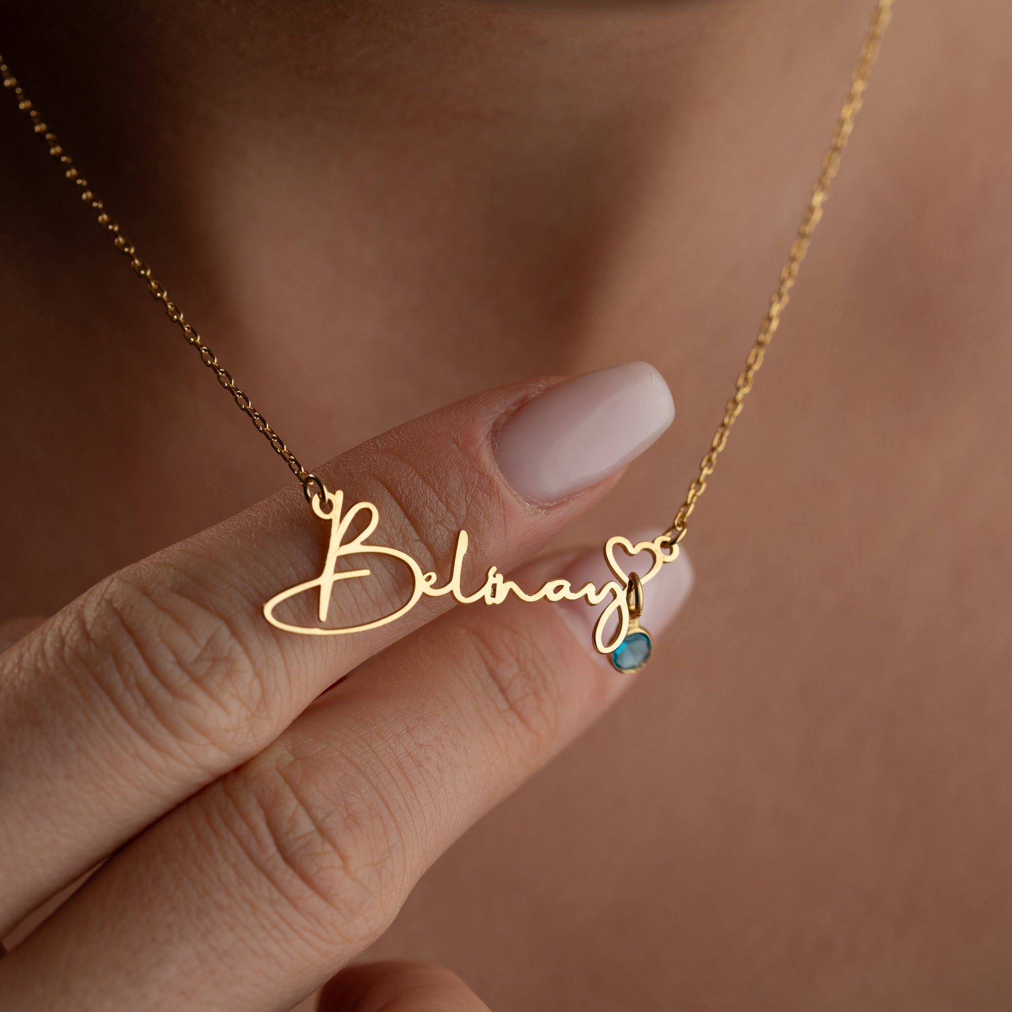 NAMN KRAGE MED HJÄRTA OCH FÖDELSESTEN| 925 SILVER