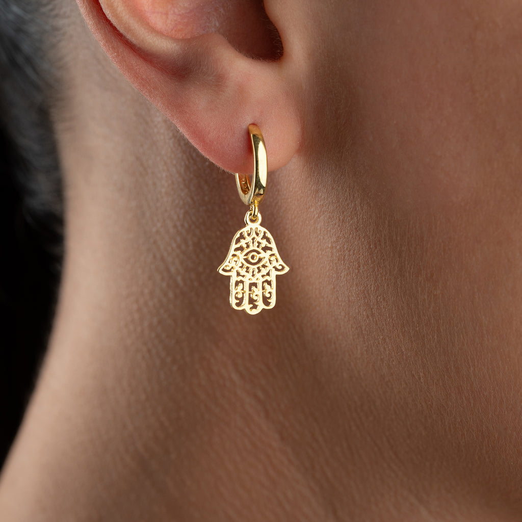 FATIMA'S HAND MATRIX ÖRONHÄNG | 925 SILVER