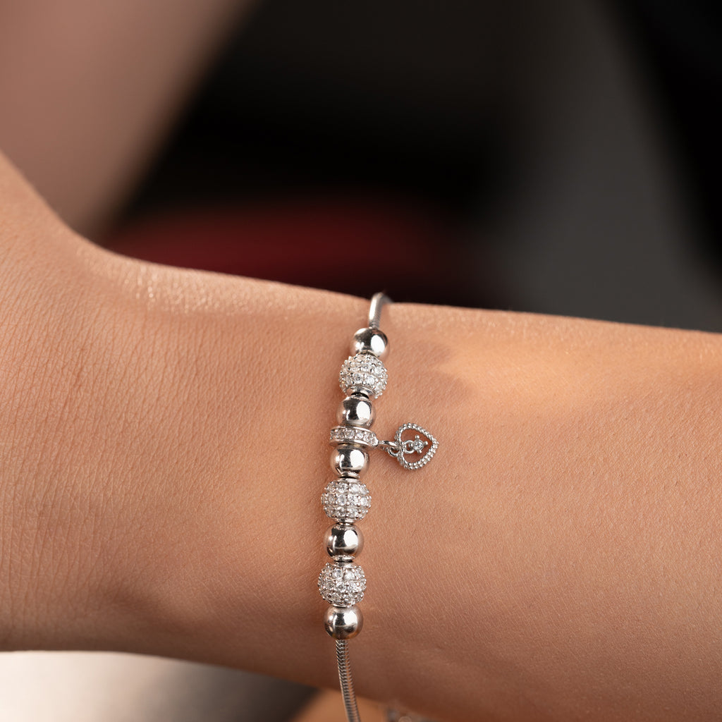 KULARMBAND MED HJÄRTA | 925 SILVER