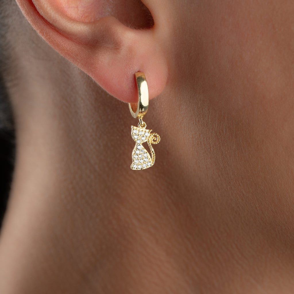 KATTSTENÖRHÄNGEN | 925 SILVER