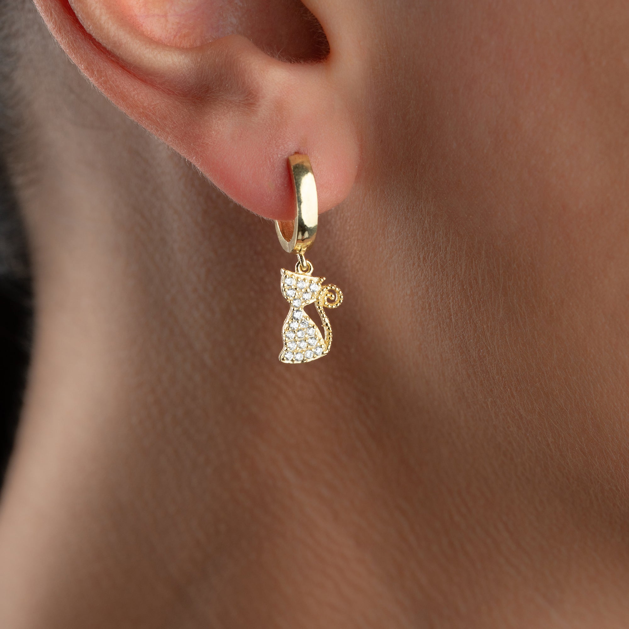 KATTSTENÖRHÄNGEN | 925 SILVER