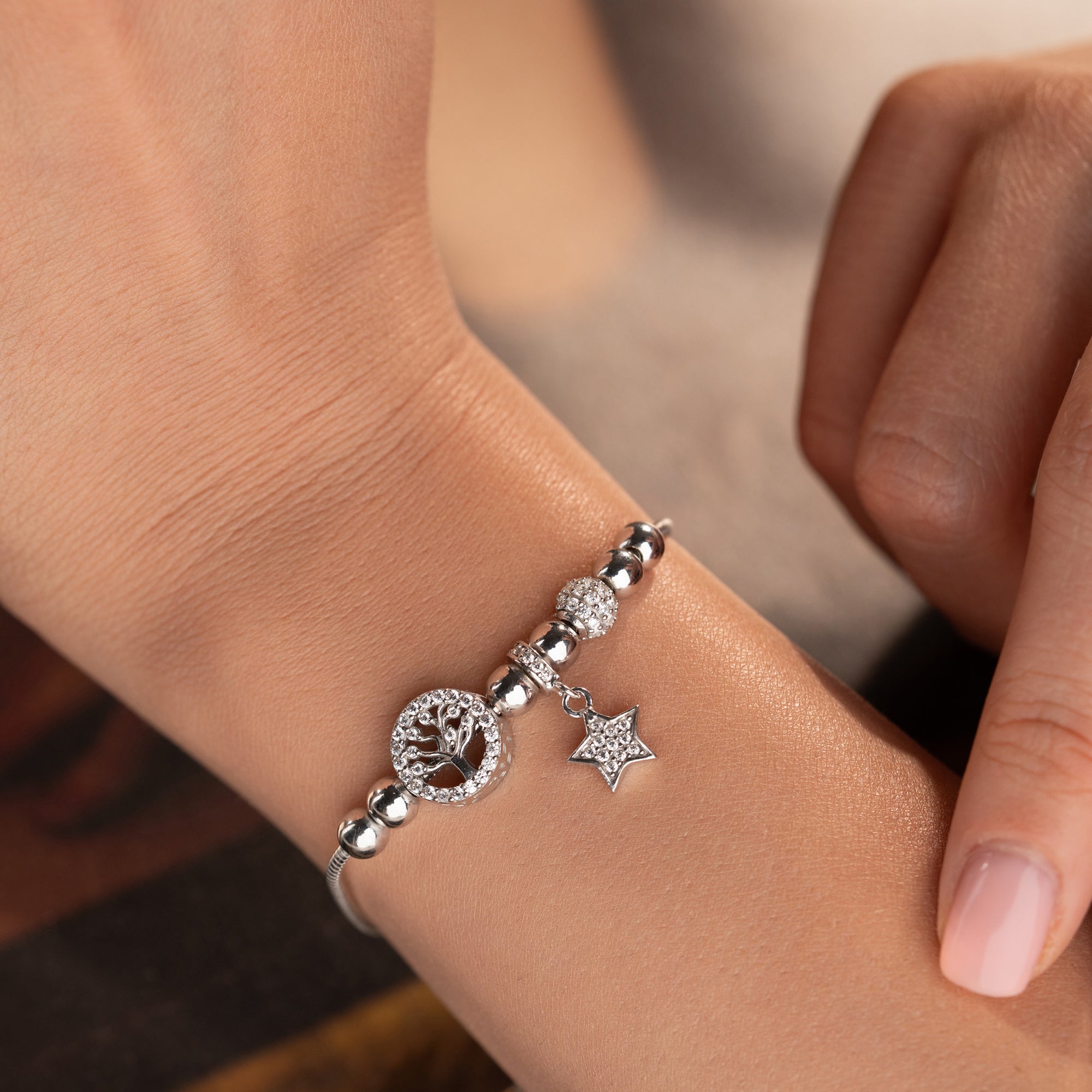 KULARMBAND MED STJÄRNA | 925 SILVER