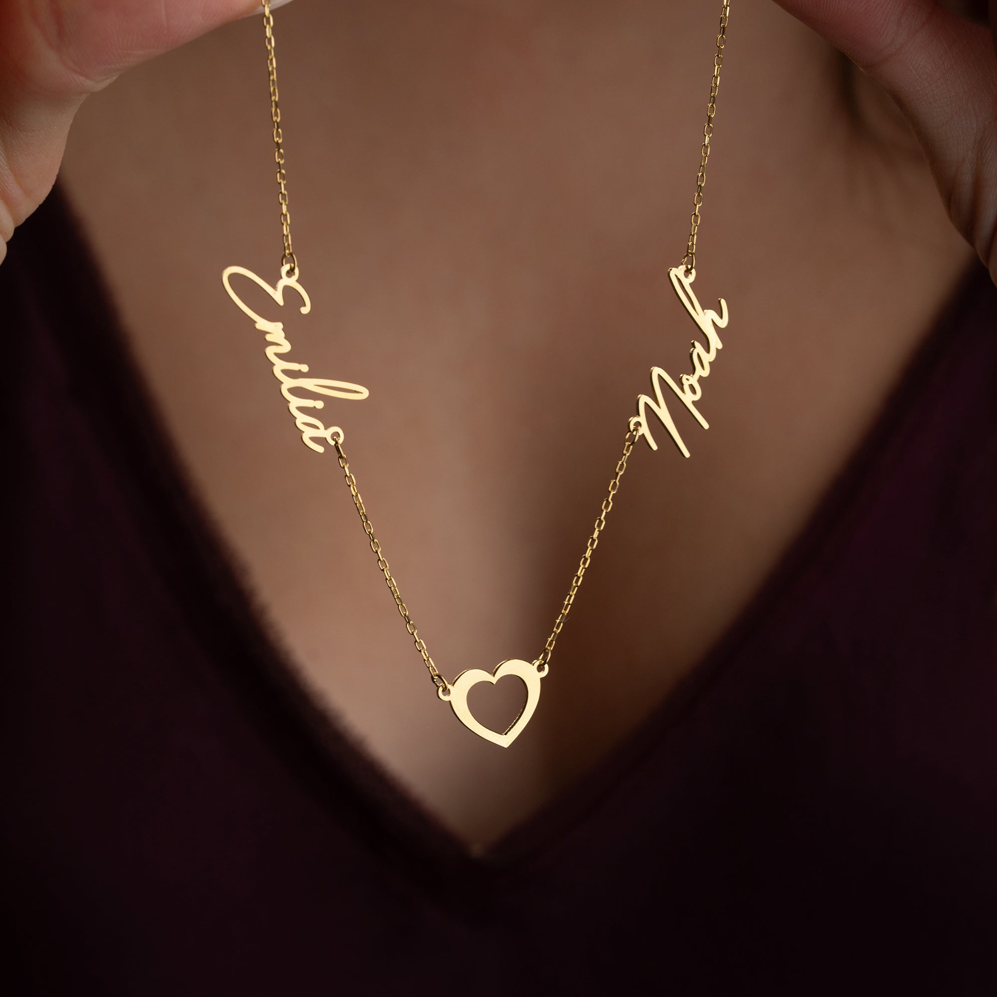 2'HAN NAMN KEDJA MED HJÄRTA | 925 SILVER