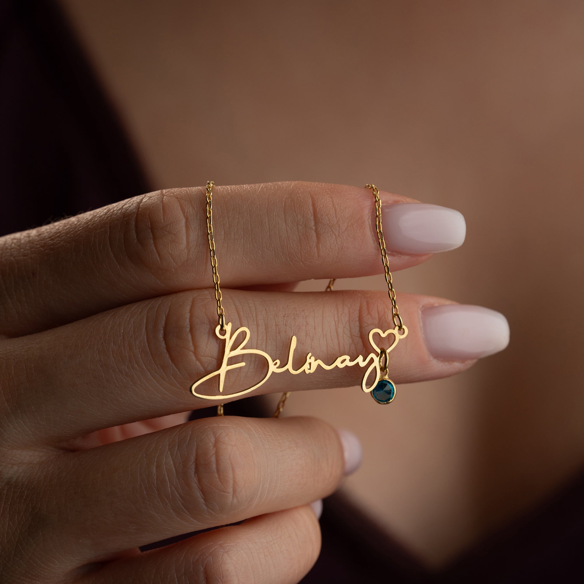 NAMN KRAGE MED HJÄRTA OCH FÖDELSESTEN| 925 SILVER