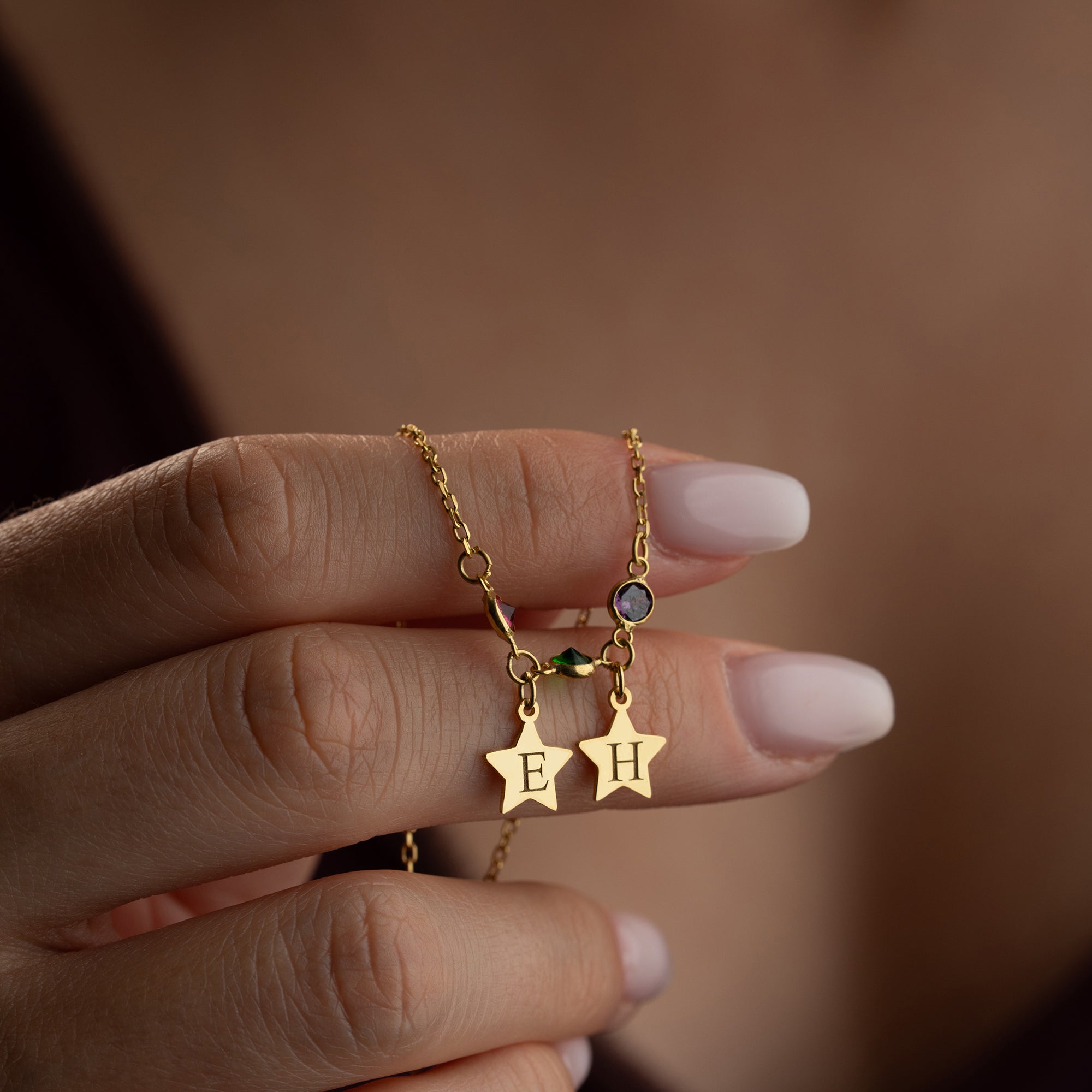 DUO STAR FÖDELSESTEN KRAGE | 925 SILVER