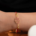 ARMBAND MED RÖD SNODD OCH EMALJ | 925 SILVER