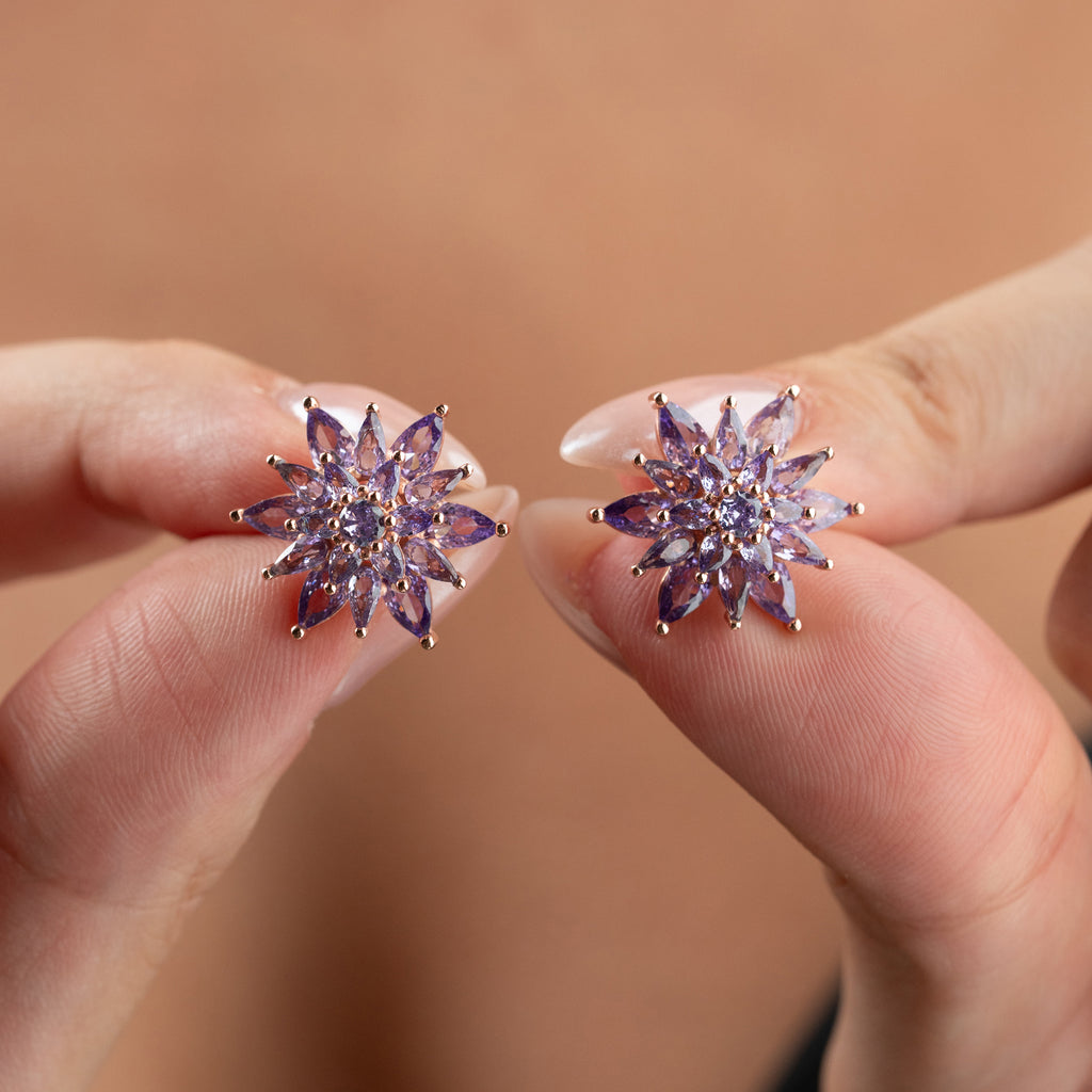 LOTUS LILA ÖGA-HÄNGE | 925 SILVER