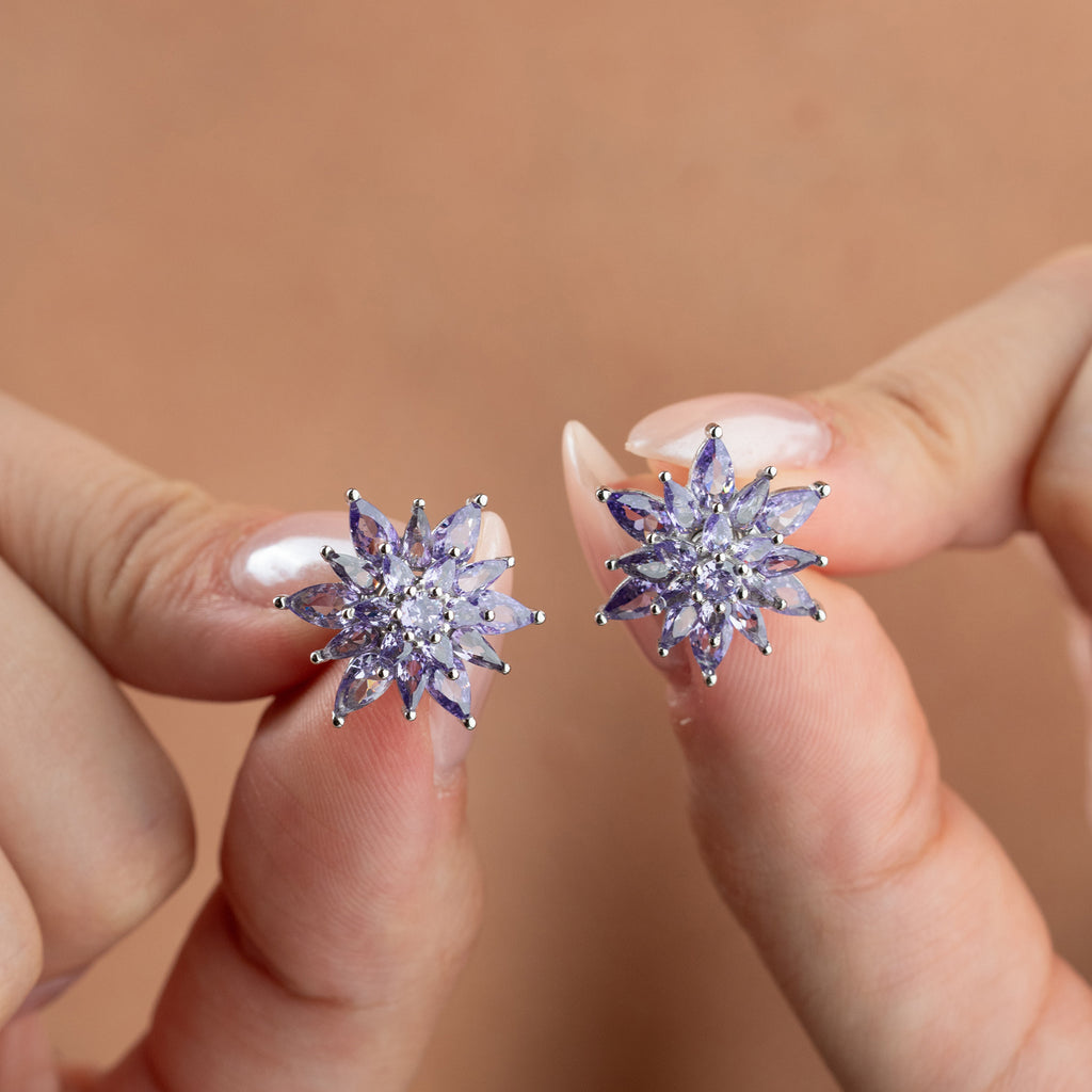 LOTUS LILA ÖGA-HÄNGE | 925 SILVER