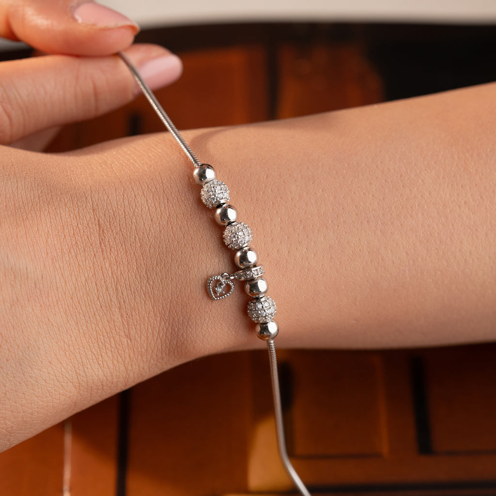 KULARMBAND MED HJÄRTA | 925 SILVER