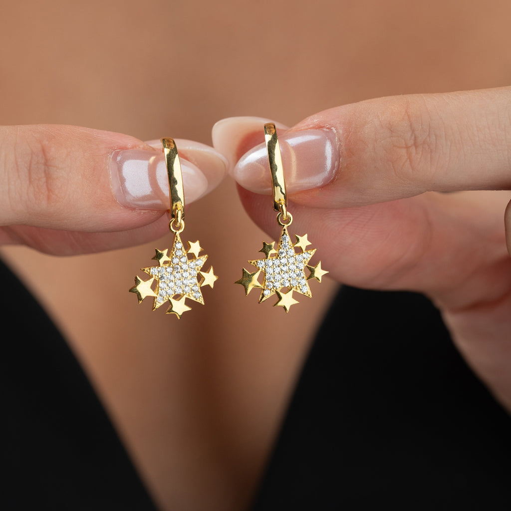 ÖGONHÄNG MED FLERA STJÄRNOR | 925 SILVER