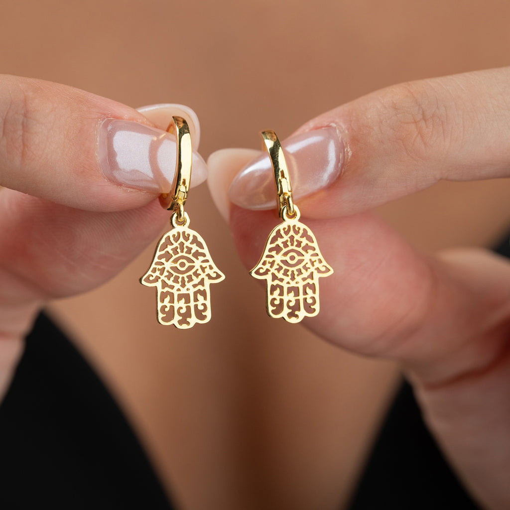 FATIMA'S HAND MATRIX ÖRONHÄNG | 925 SILVER