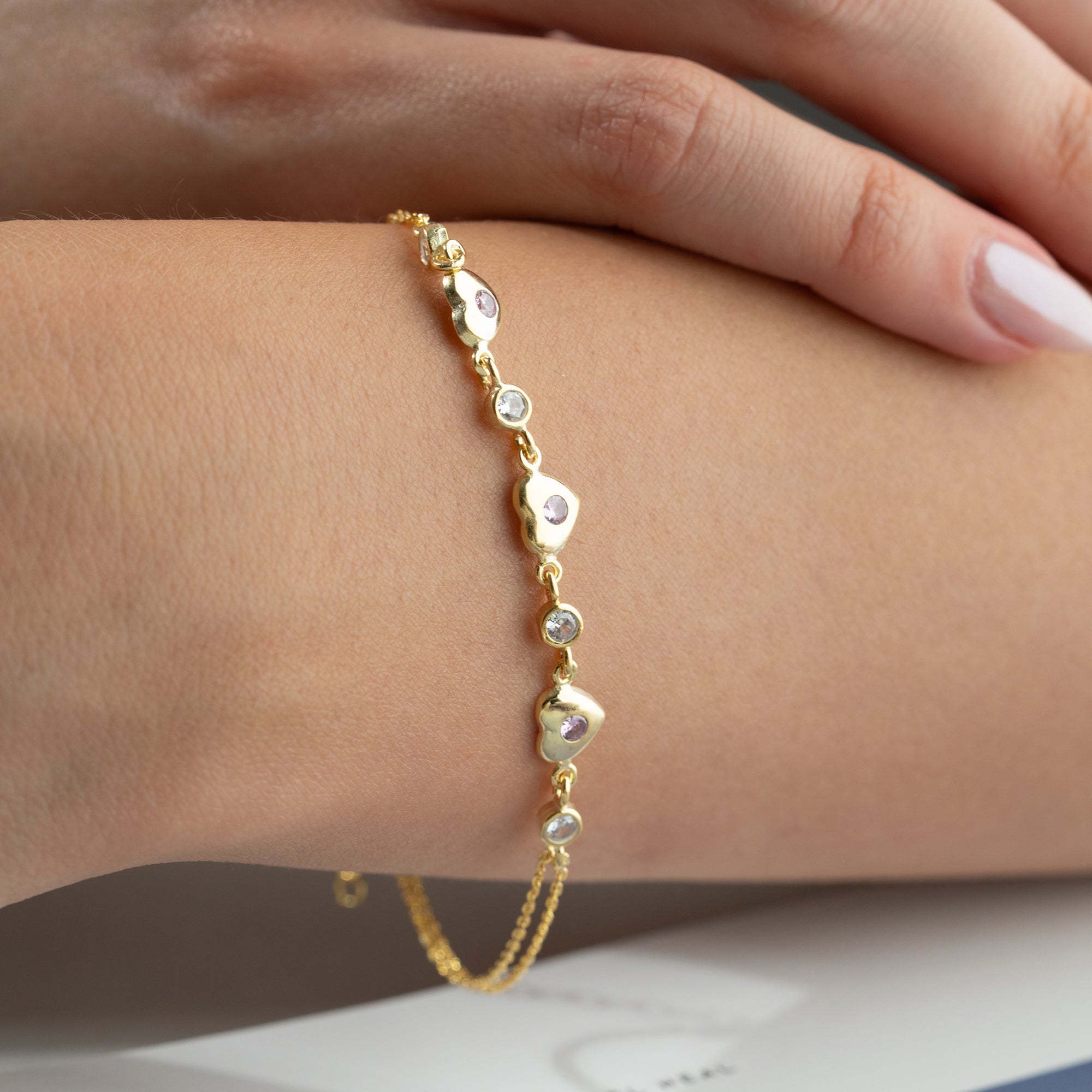 MULTI HJÄRTA ARMBAND | 925 SILVER