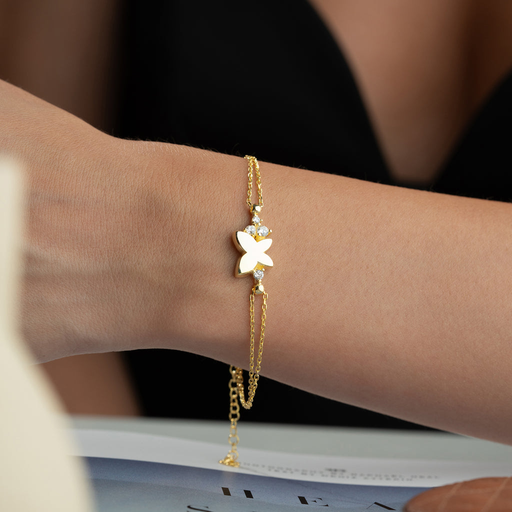 ARMBAND MED FJÄRILSSTEN | 925 SILVER