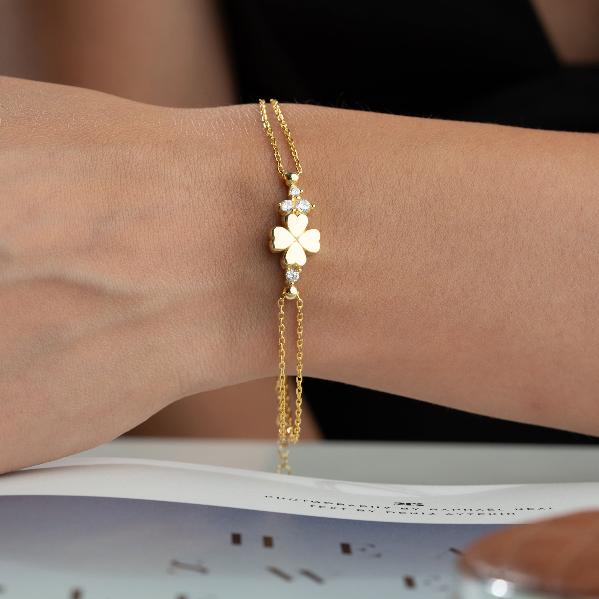 KLÖVER STEN ARMBAND | 925 SILVER