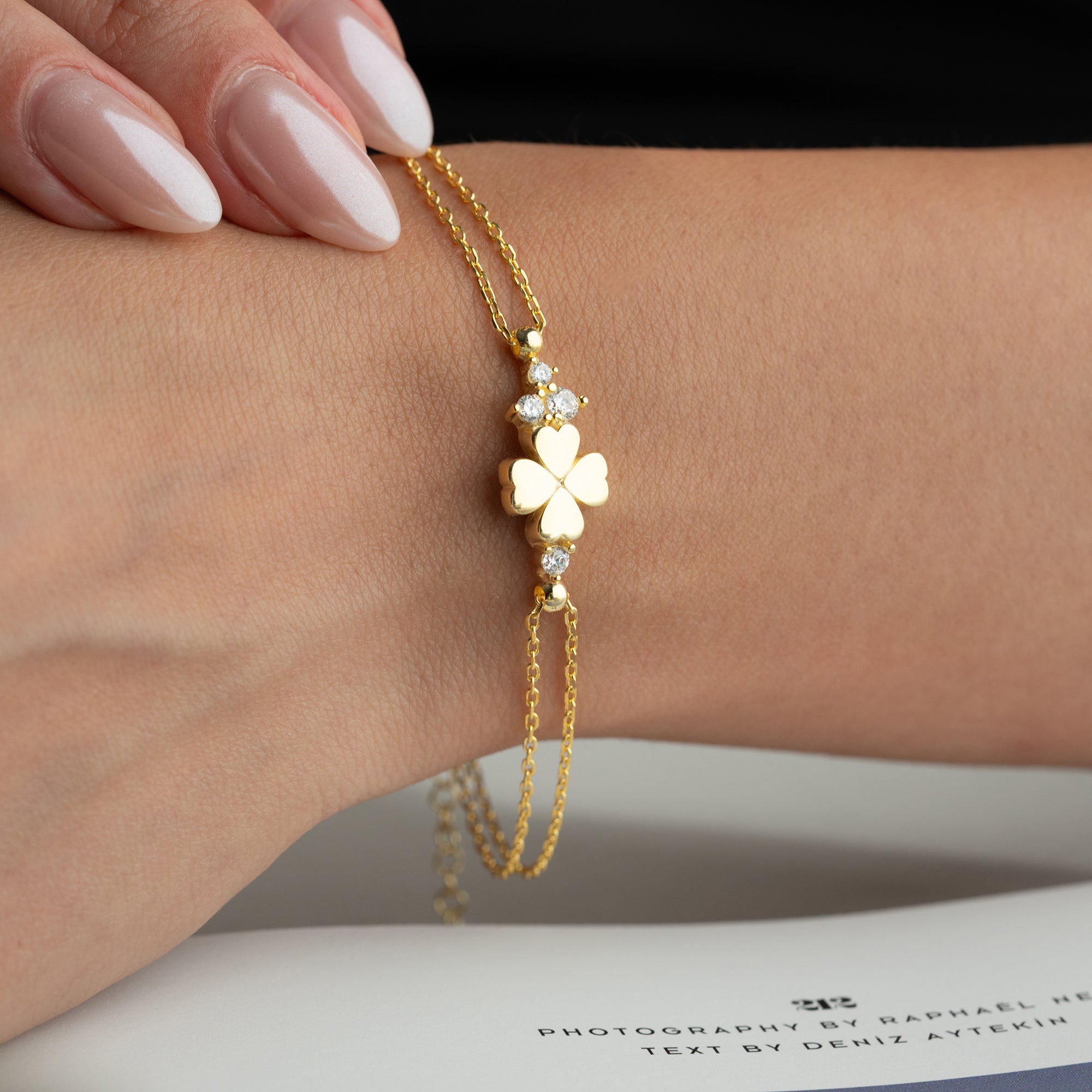 KLÖVER STEN ARMBAND | 925 SILVER