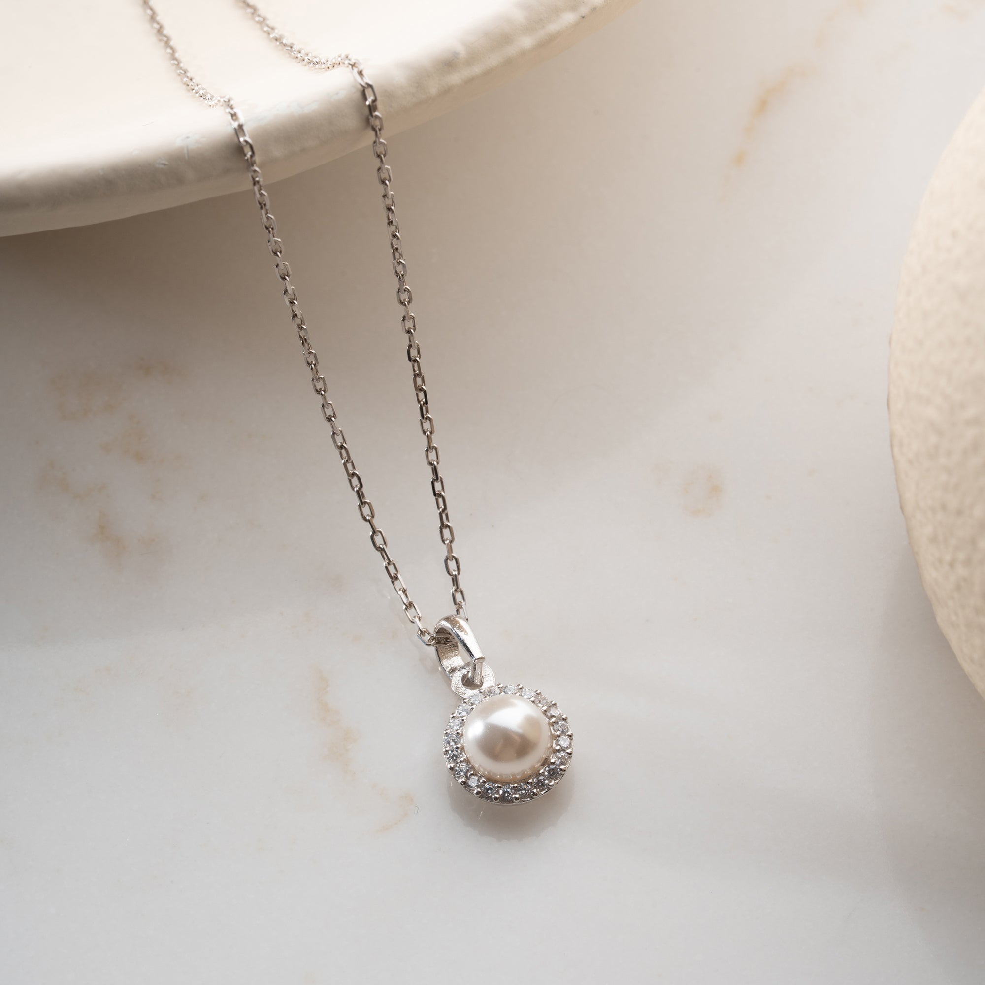 ZIRKONIAPÄRLHALSBAND | 925 SILVER