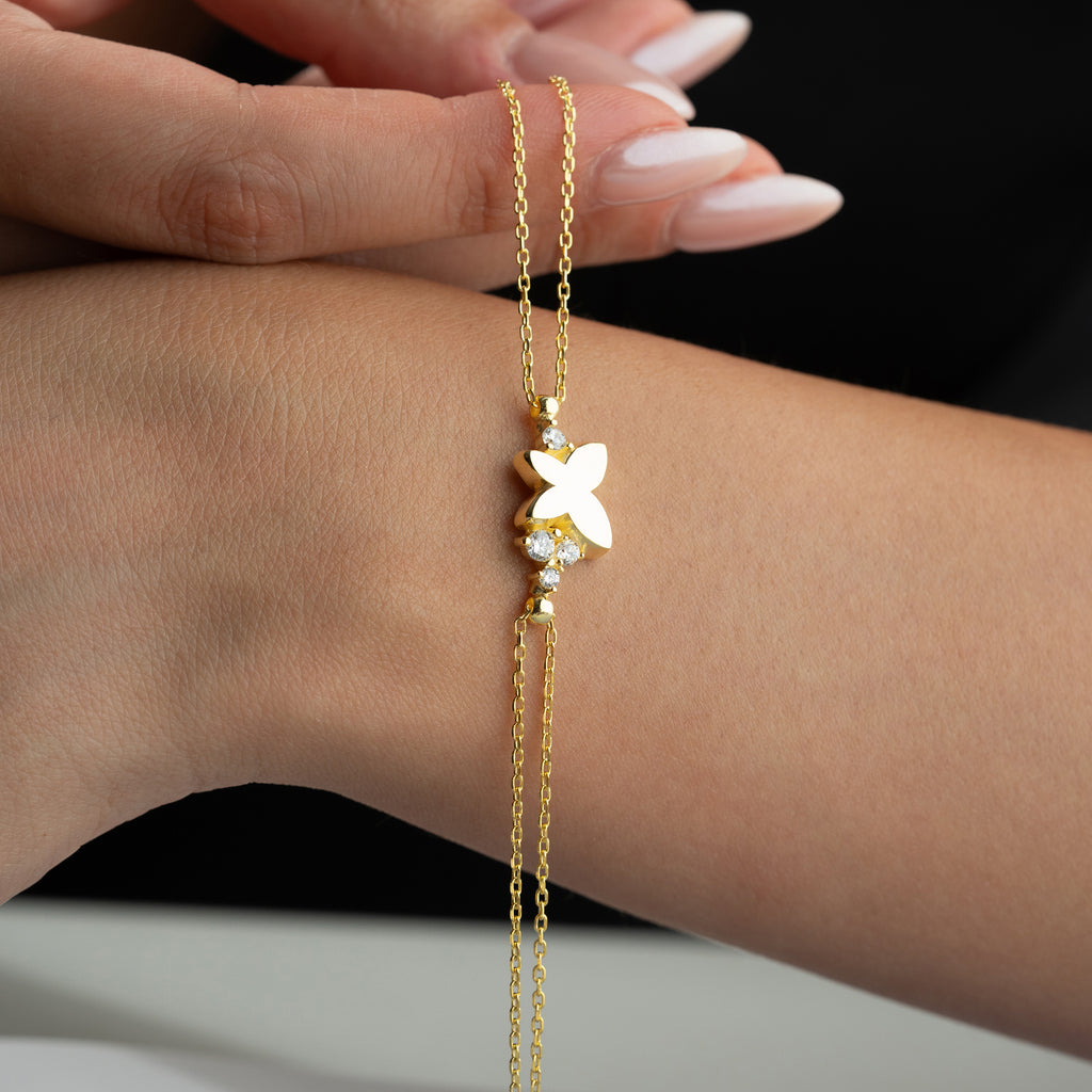 ARMBAND MED FJÄRILSSTEN | 925 SILVER