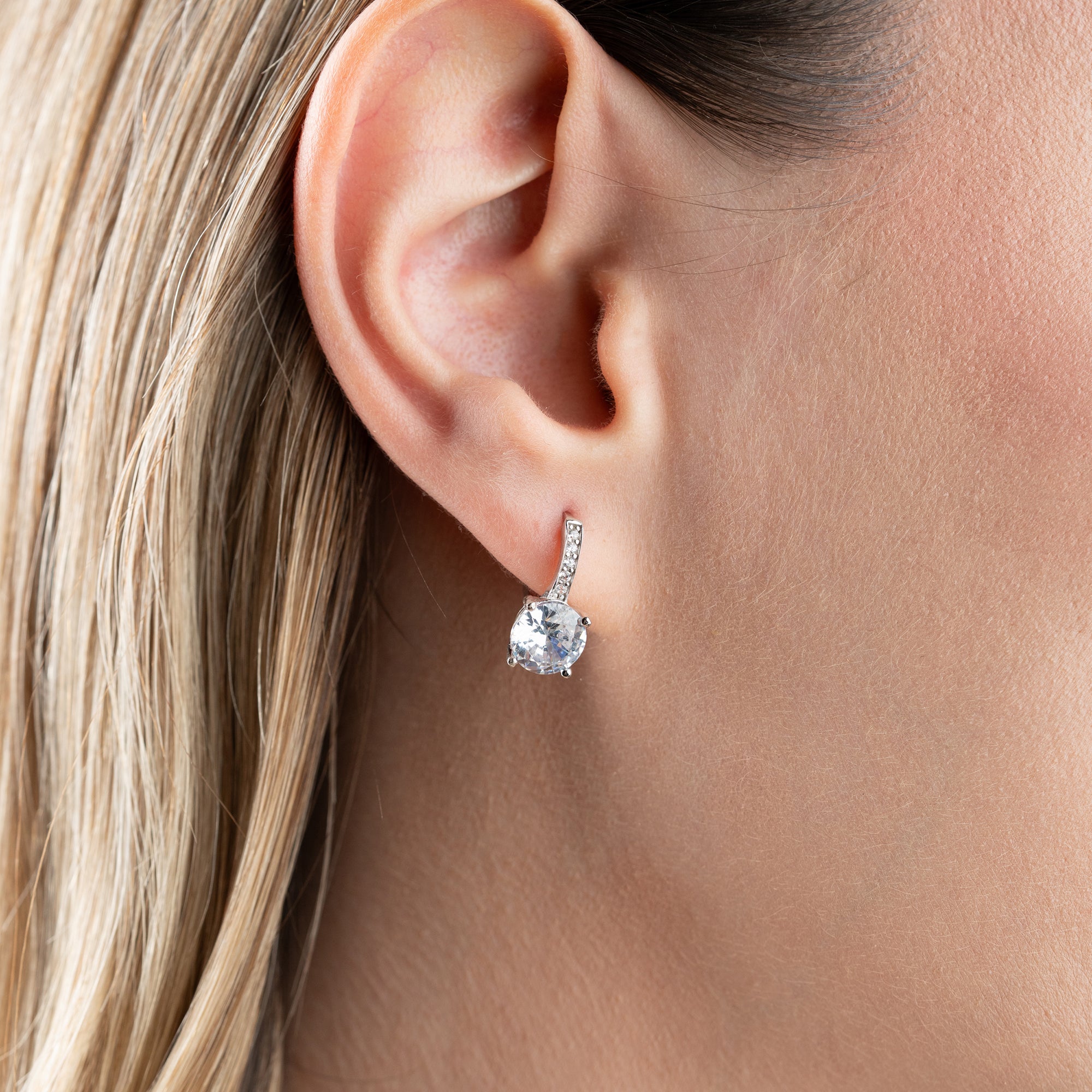 SOLITÄRCREOLER MED ZIRKON | 925 SILVER