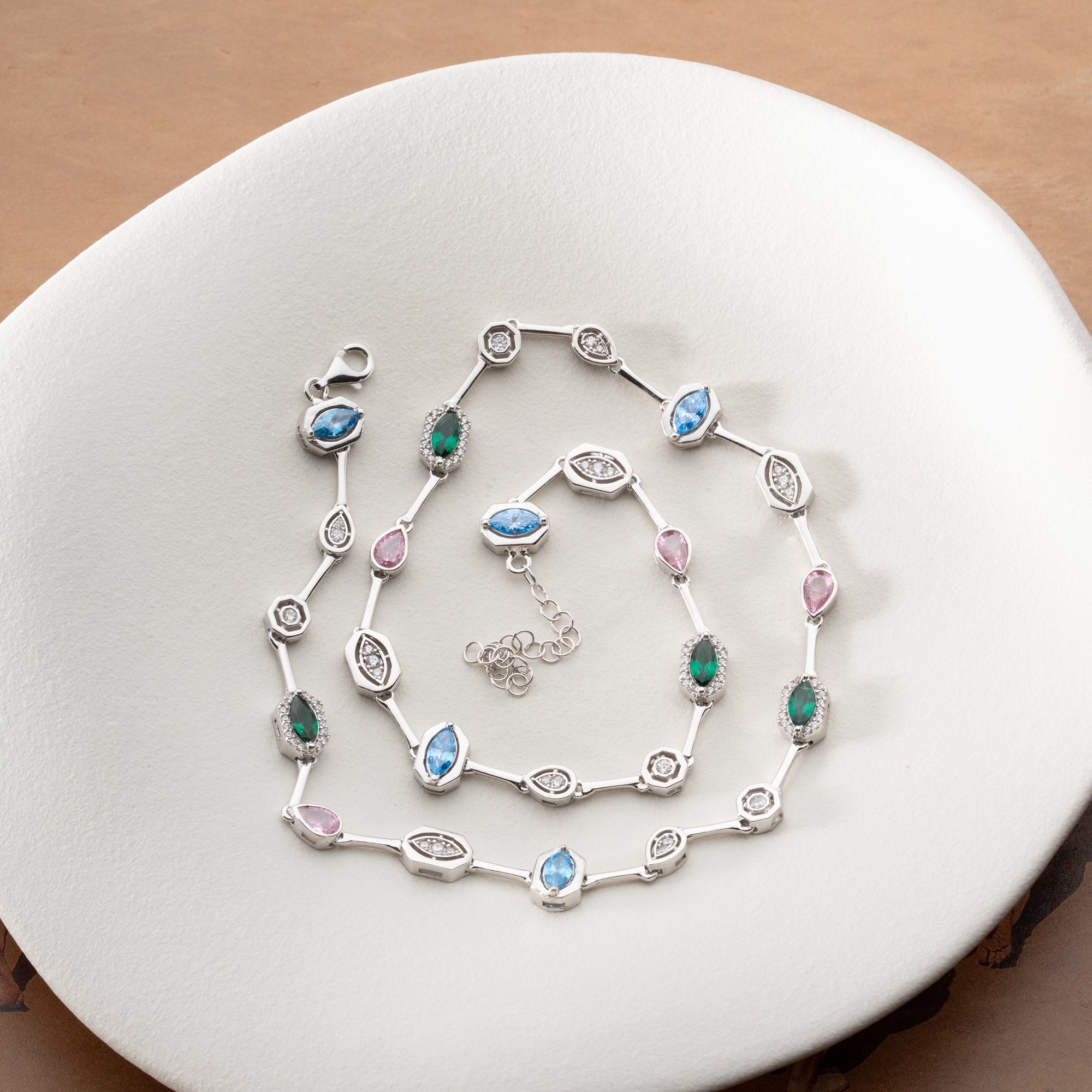 FÄRGRIKT BIJOU KRAGE | 925 SILVER