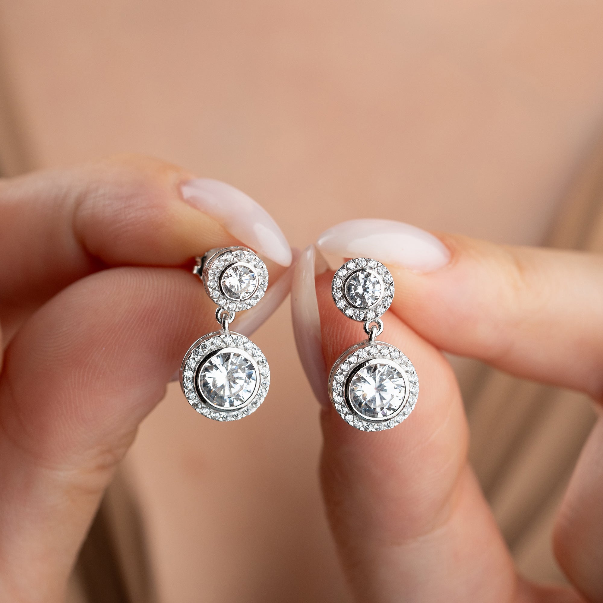 DUBBLA ZIRKONÖRHÄNGEN | 925 SILVER