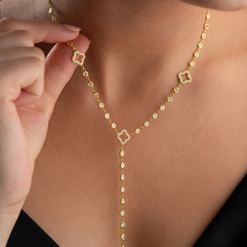 FYRKLÖVER HALSBAND Y-DESIGN | 925 SILVER