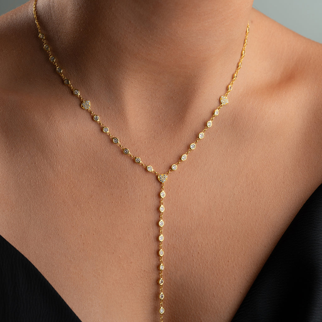 PAVÉHJÄRTA Y HALSBAND | 925 SILVER