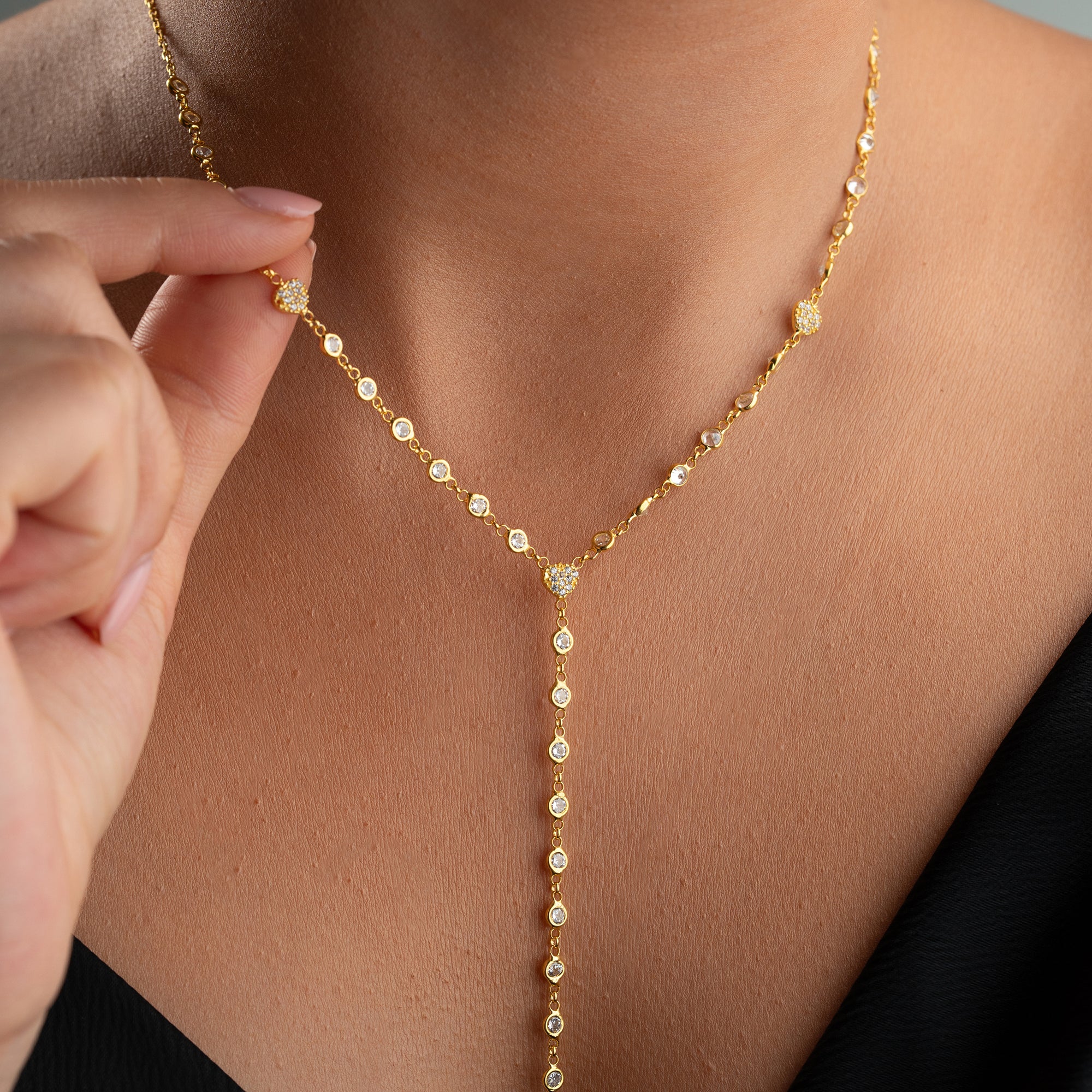 PAVÉHJÄRTA Y HALSBAND | 925 SILVER