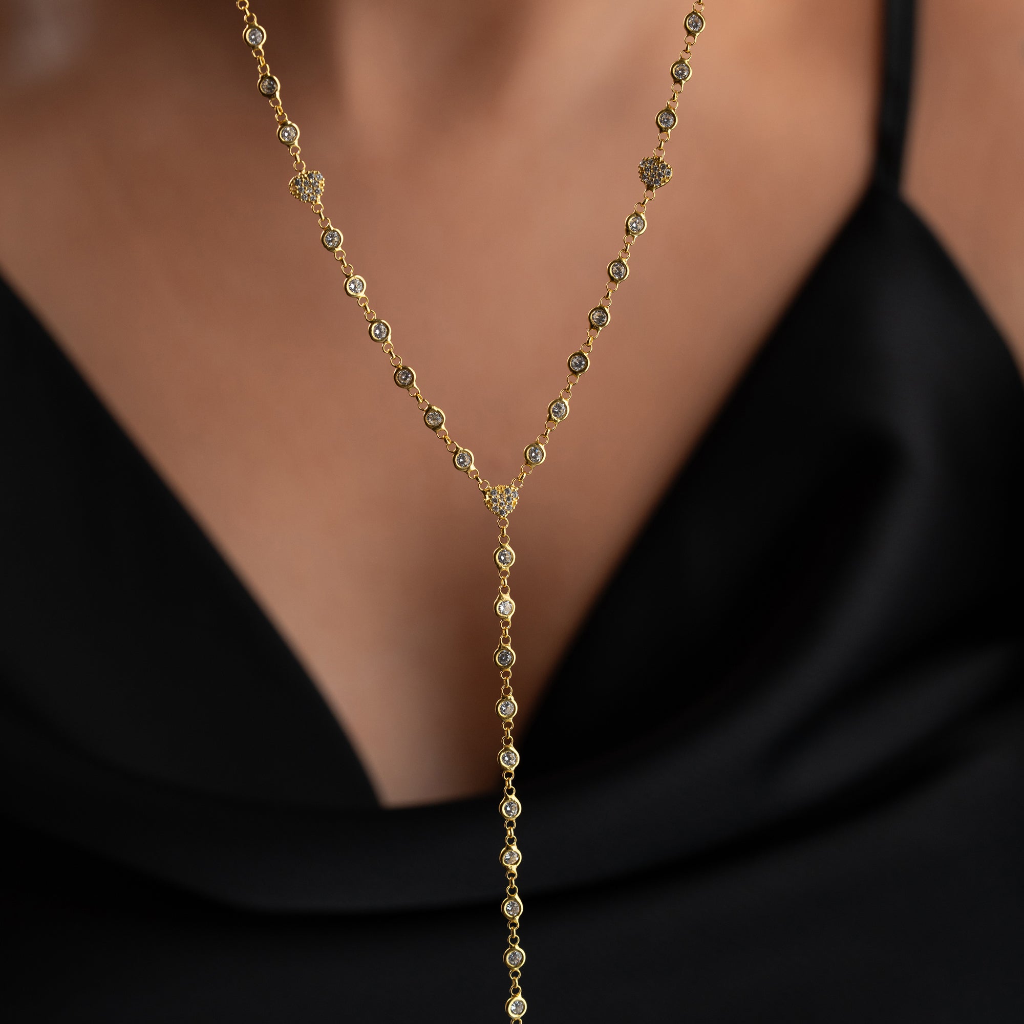 PAVÉHJÄRTA Y HALSBAND | 925 SILVER