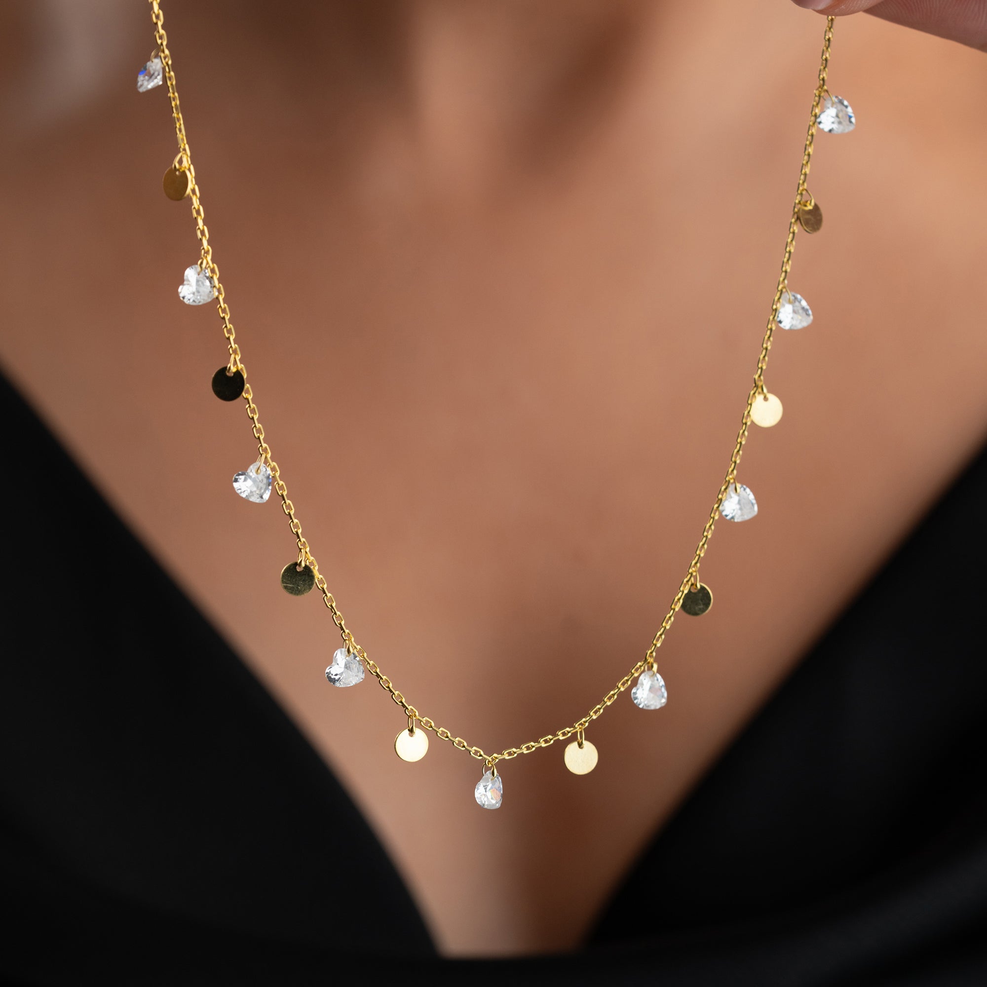 PLATTA OCH DROPPE HALSBAND | 925 SILVER