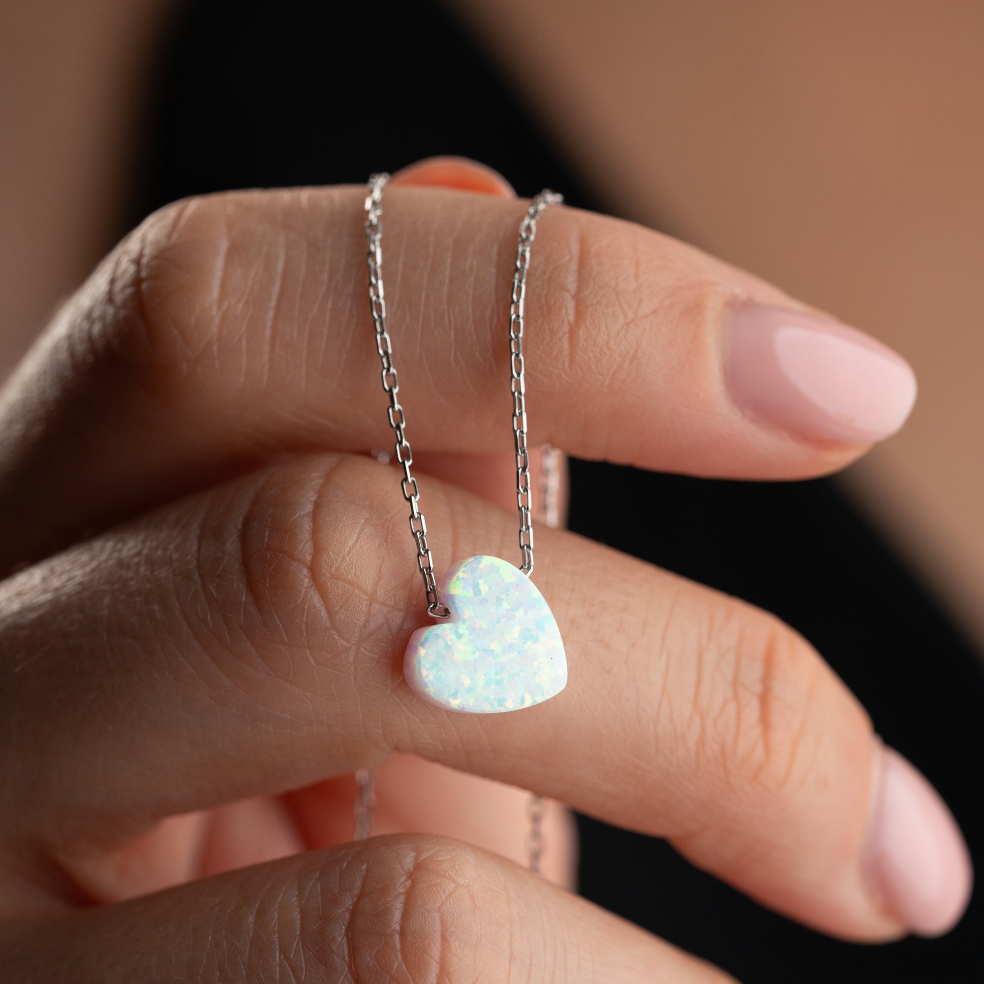 HALSBAND MED OPALHJÄRTA | 925 SILVER