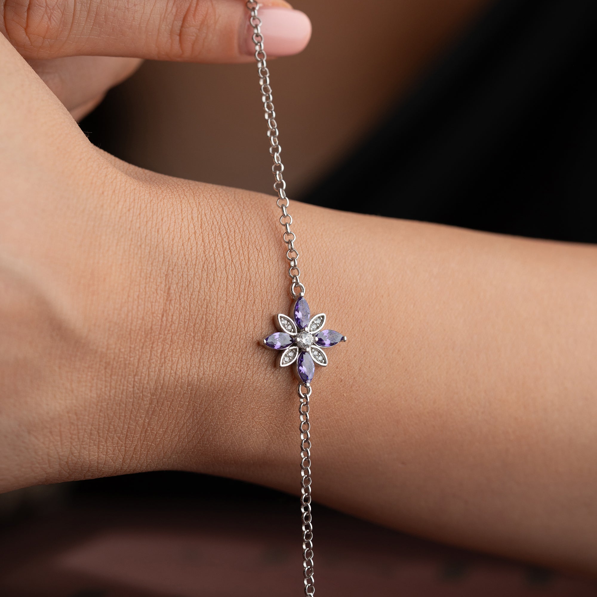 VIOLETTBLOMMA ARMBAND | 925 SILVER