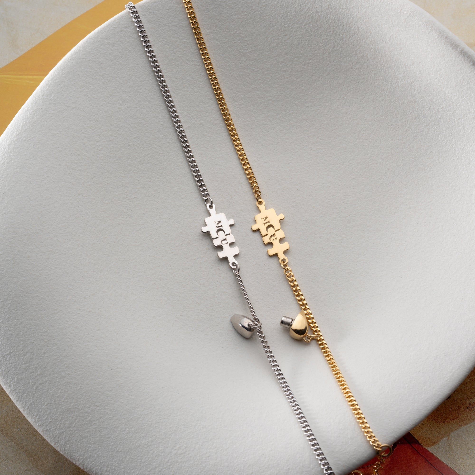 PUSSEL HJÄRTA PARTNER ARMBAND | 925 SILVER