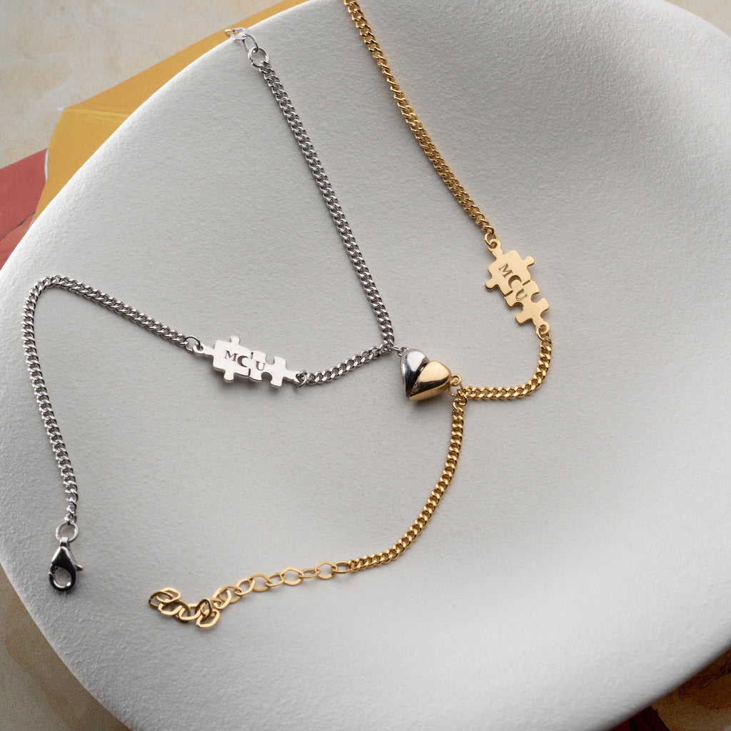 PUSSEL HJÄRTA PARTNER ARMBAND | 925 SILVER