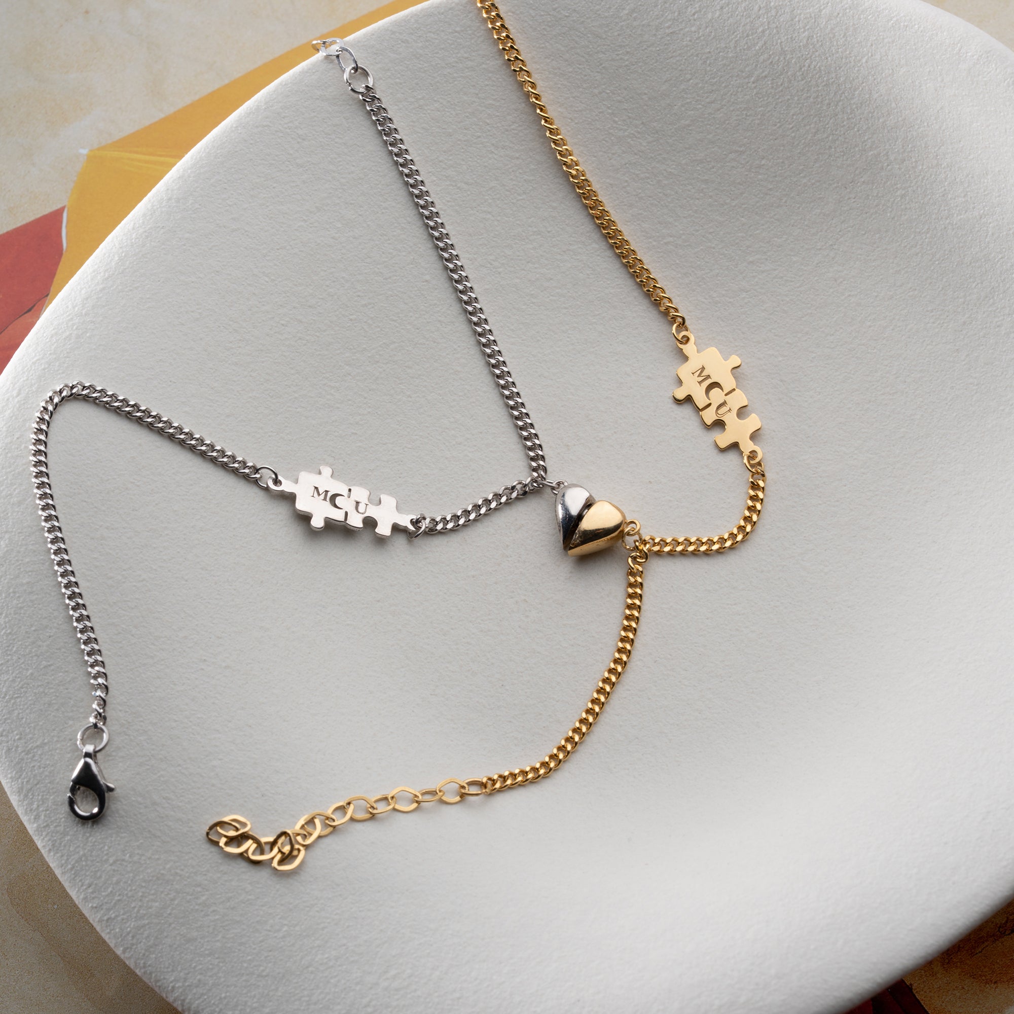 PUSSEL HJÄRTA PARTNER ARMBAND | 925 SILVER