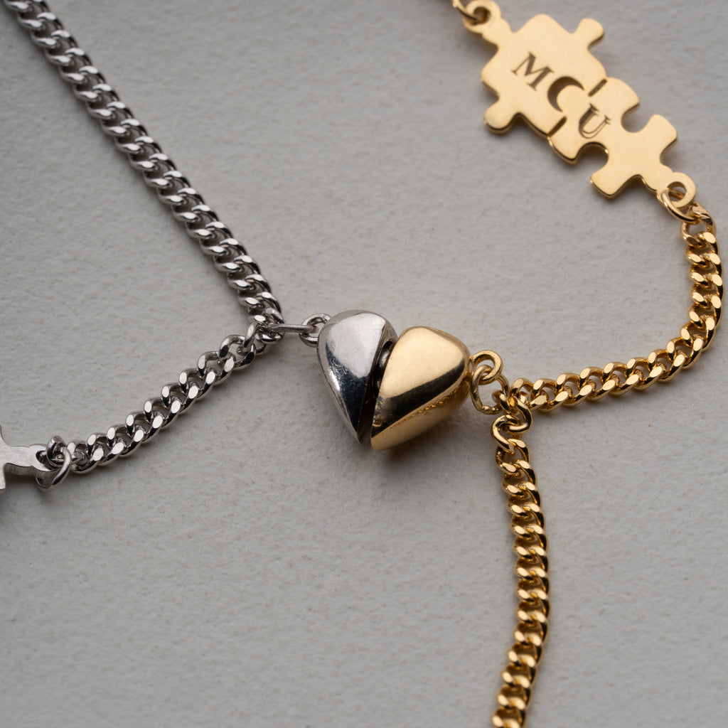 PUSSEL HJÄRTA PARTNER ARMBAND | 925 SILVER