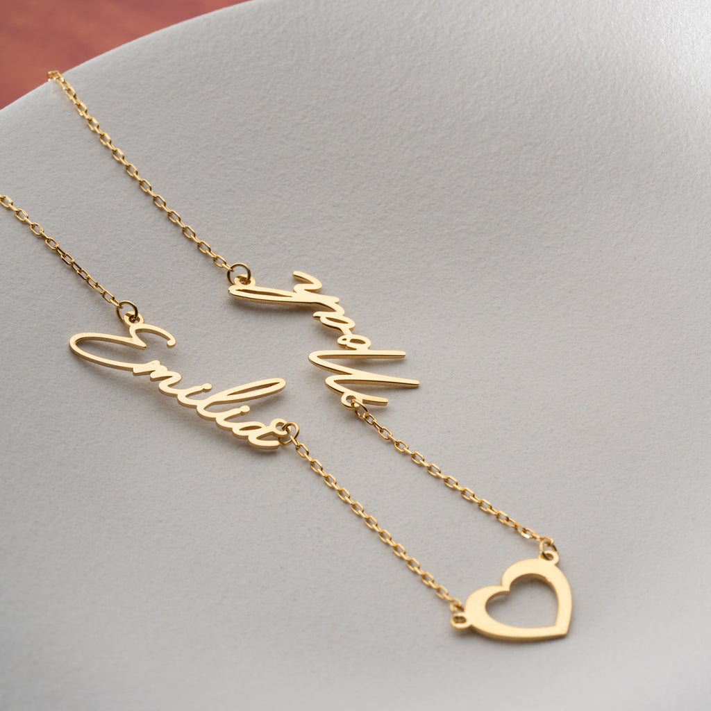 2'HAN NAMN KEDJA MED HJÄRTA | 925 SILVER