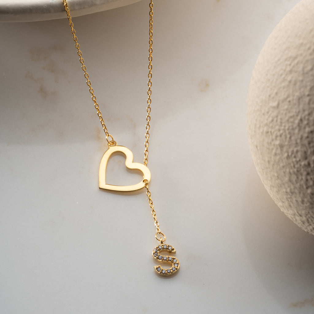 HJÄRTA MED INITAL KRAGE | 925 SILVER