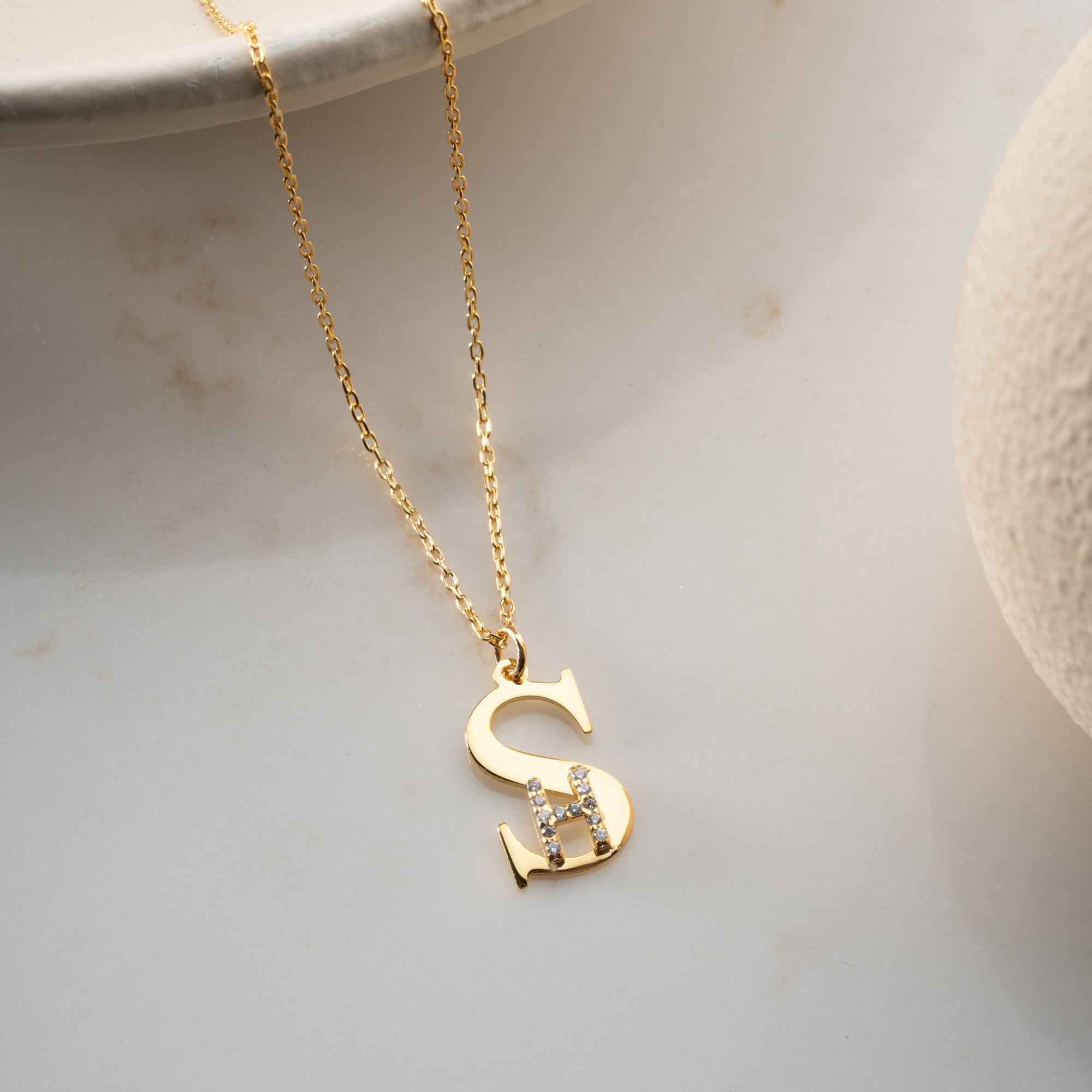 INITIALER KOMBO HALSBAND | 925 SILVER