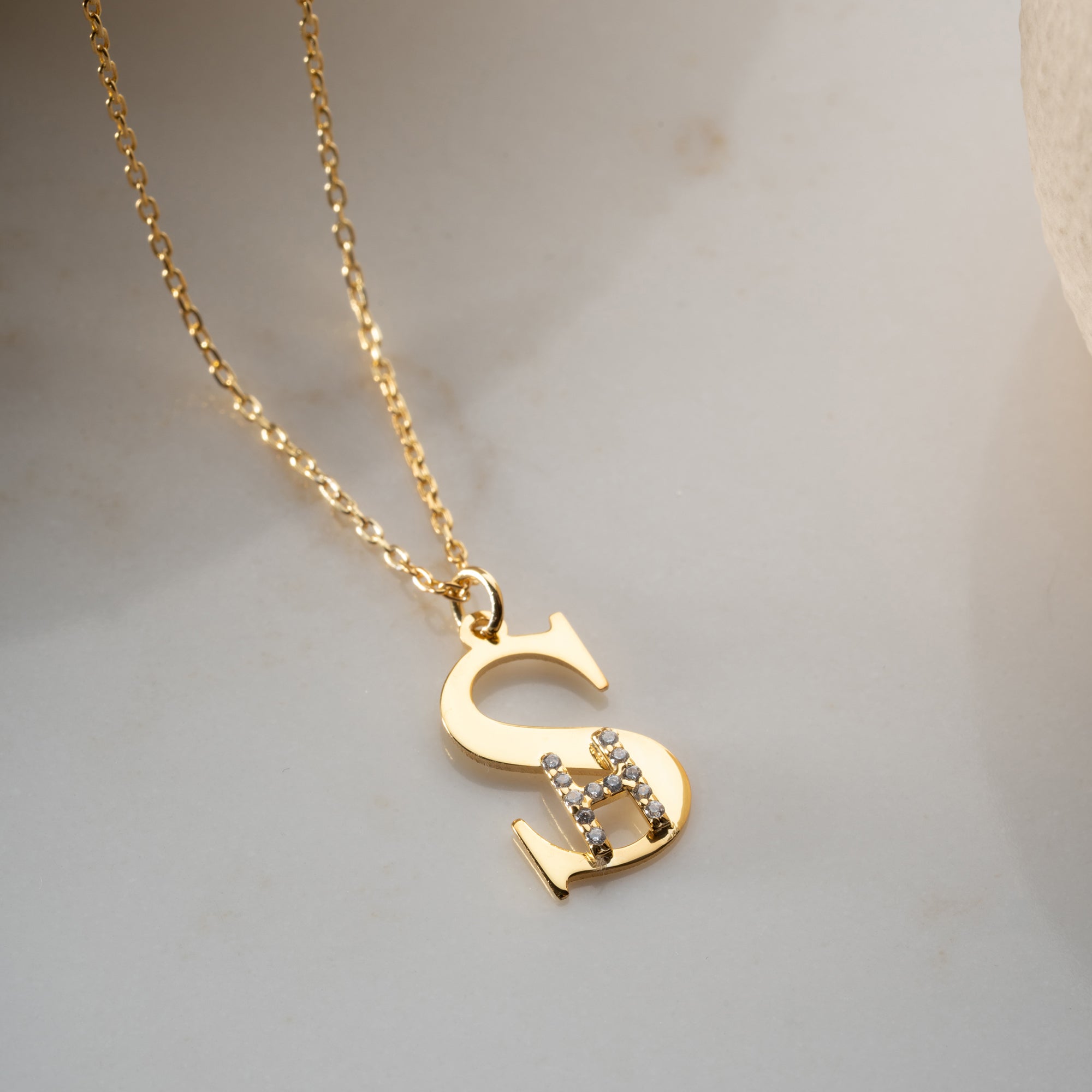 INITIALER KOMBO HALSBAND | 925 SILVER